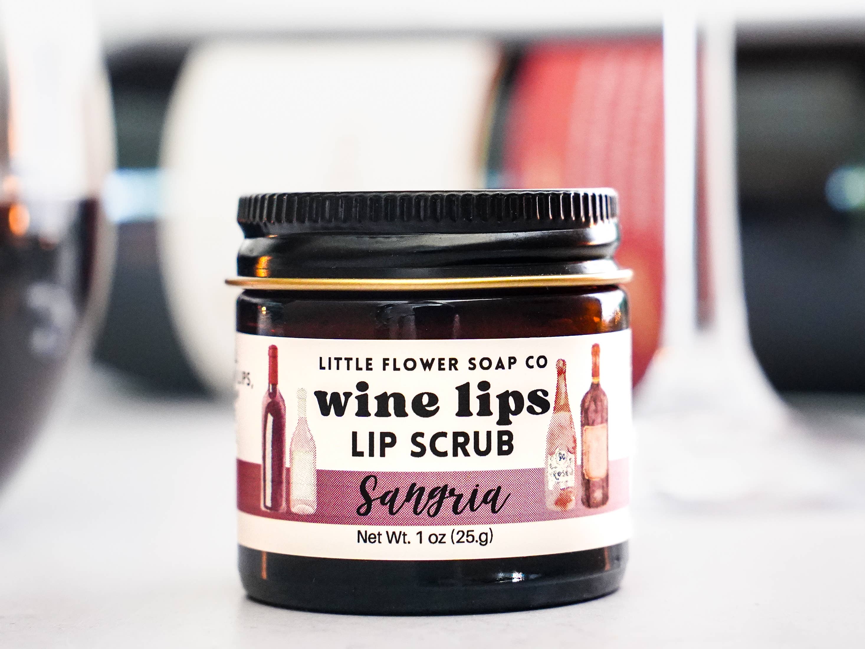 The Little Flower Soap Co - Wine Lips - Sangria Exfoliating Lip Sugar Scrub 1oz Jar - Image 3