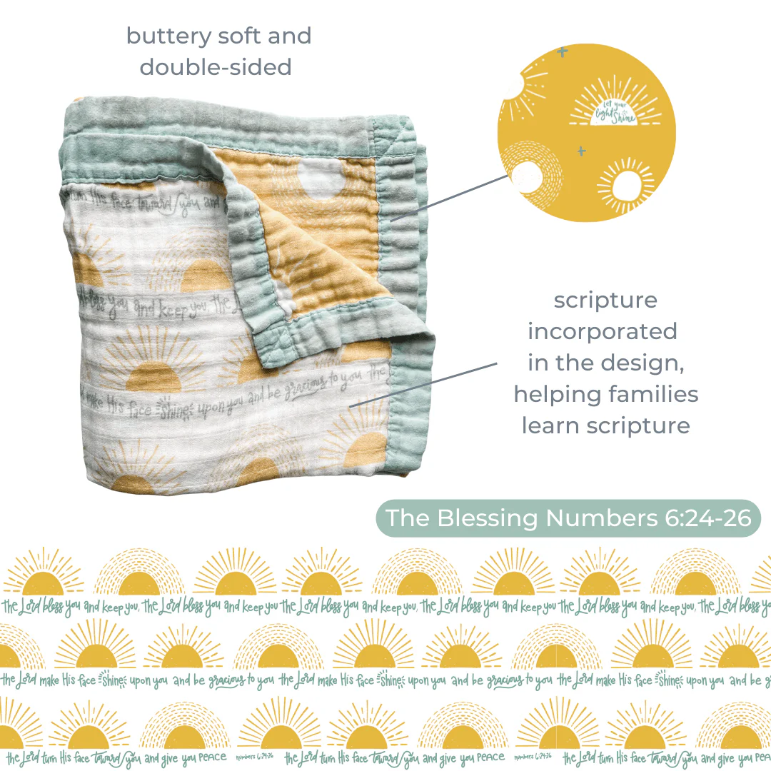 The Little Rose Shop - The Blessing Luxury Double Sided Muslin Blanket - Image 3