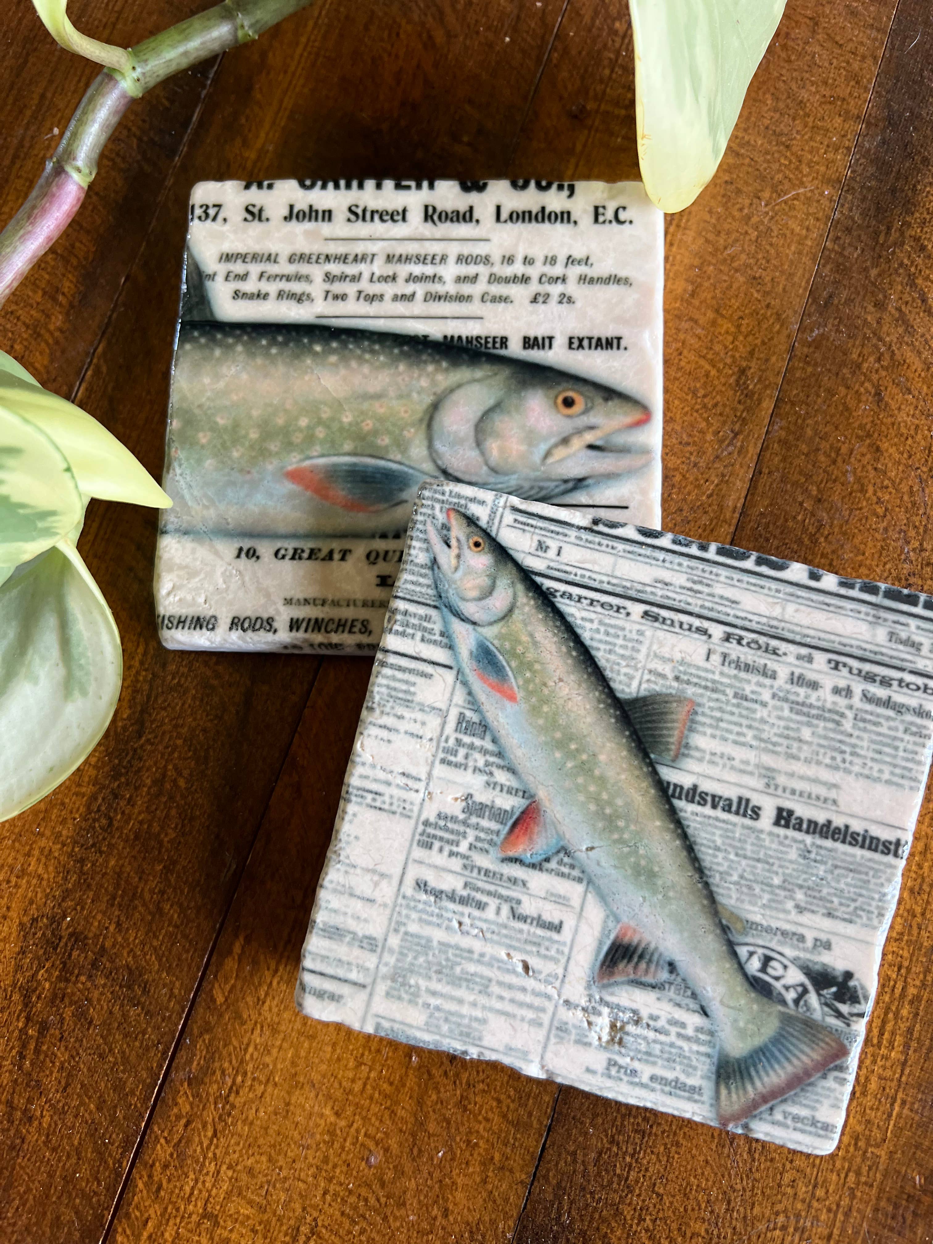 The Fisherman stone coaster-Assorted Designs - Image 2