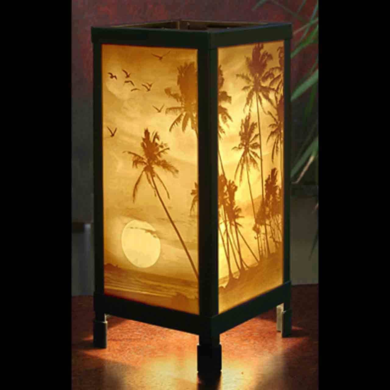 "Tropical Sunset" Porcelain Lithophane Luminaire Lamp - Image 2
