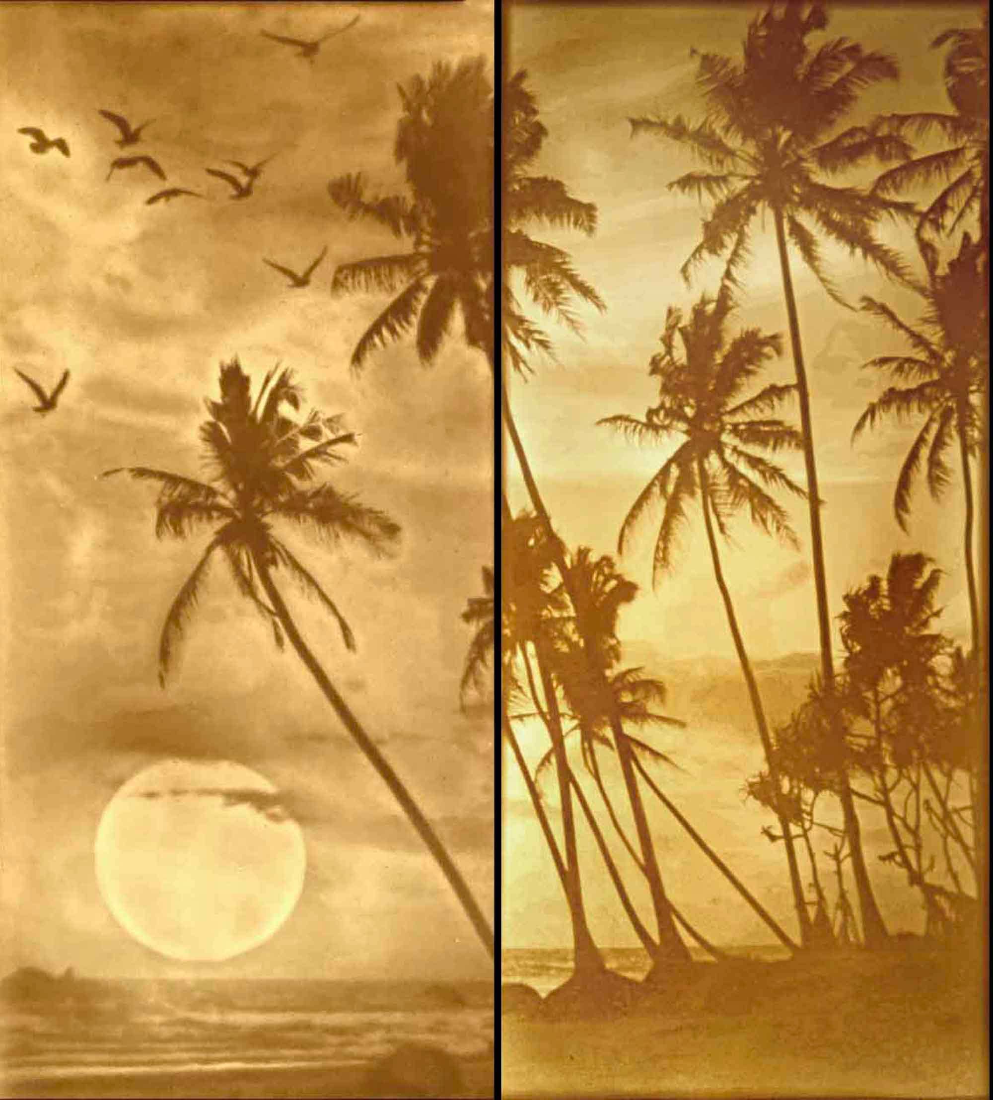 "Tropical Sunset" Porcelain Lithophane Luminaire Lamp - Image 3
