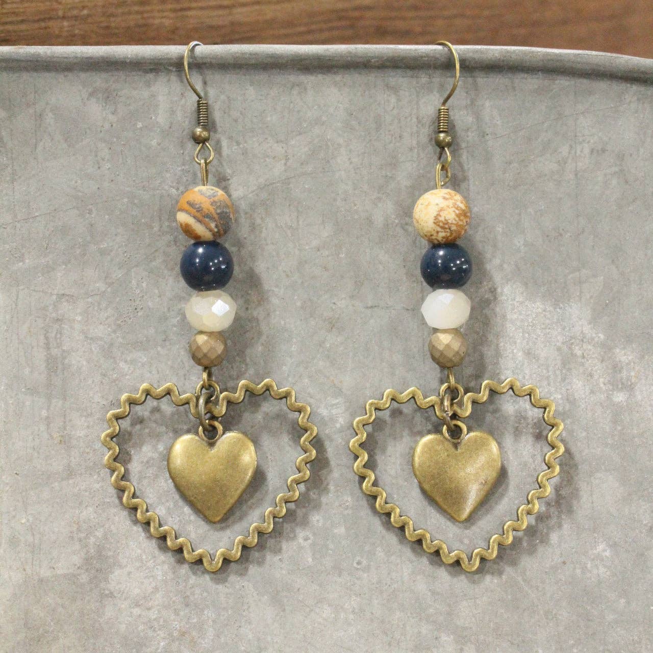 Dazzling Blue Heart Dangle Earrings - Image 3