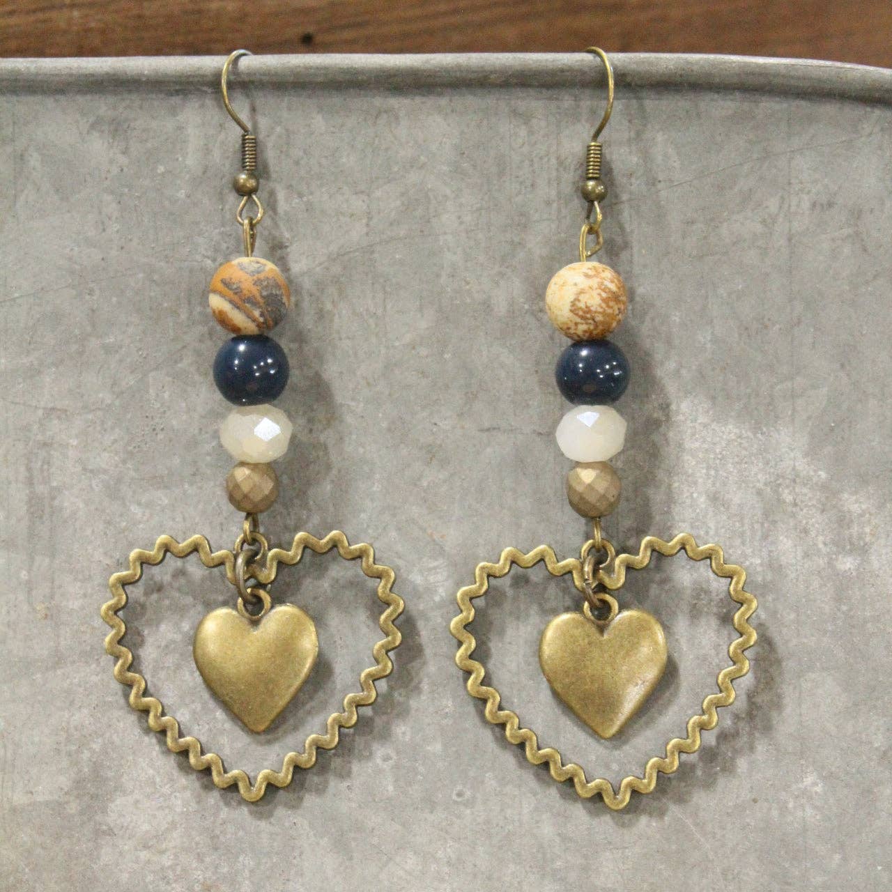 Dazzling Blue Heart Dangle Earrings - Image 4