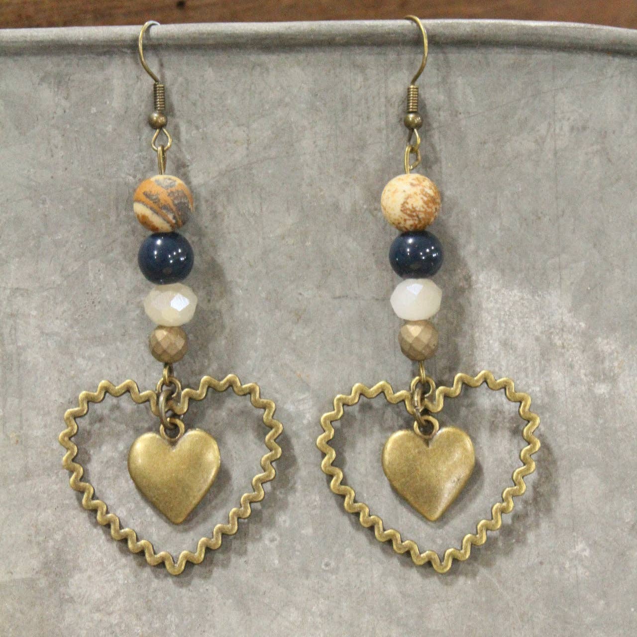 Dazzling Blue Heart Dangle Earrings - Image 5
