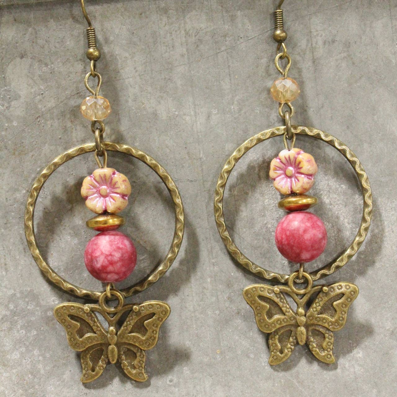Fly High Butterfly Bling Dangle Earrings - Image 2