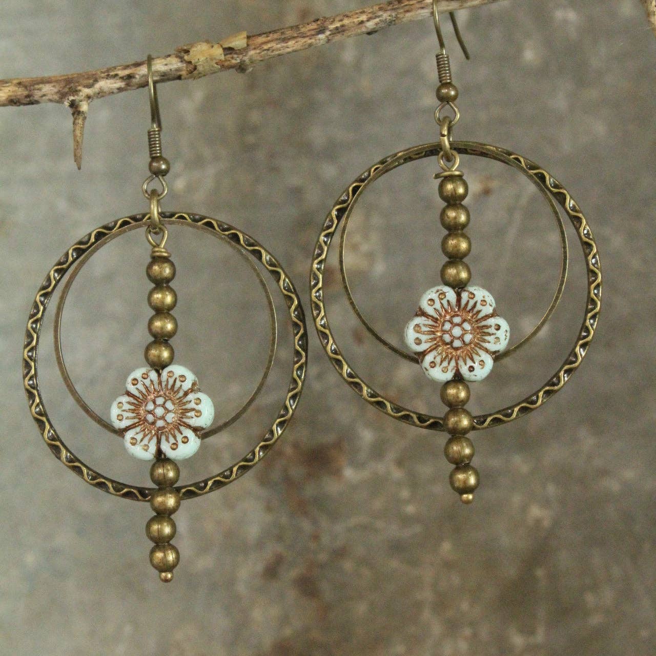 Picasso Wildflower Glass Bead Earrings - Image 4