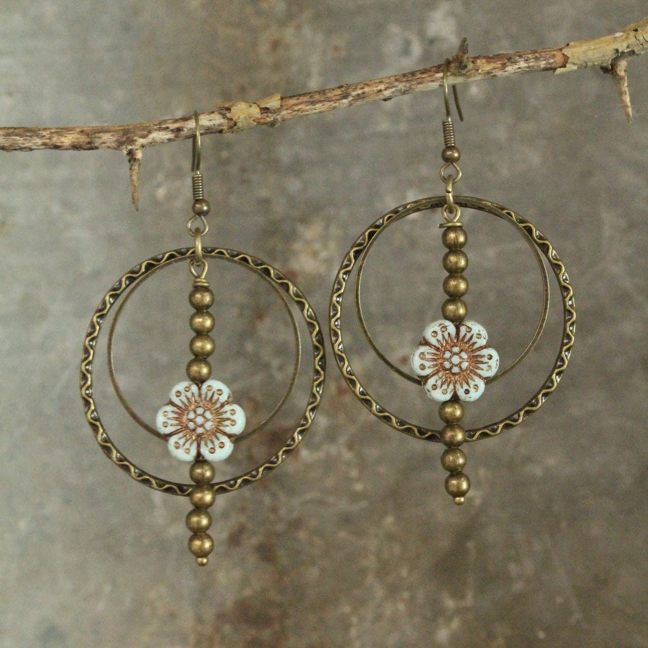 Picasso Wildflower Glass Bead Earrings - Image 5