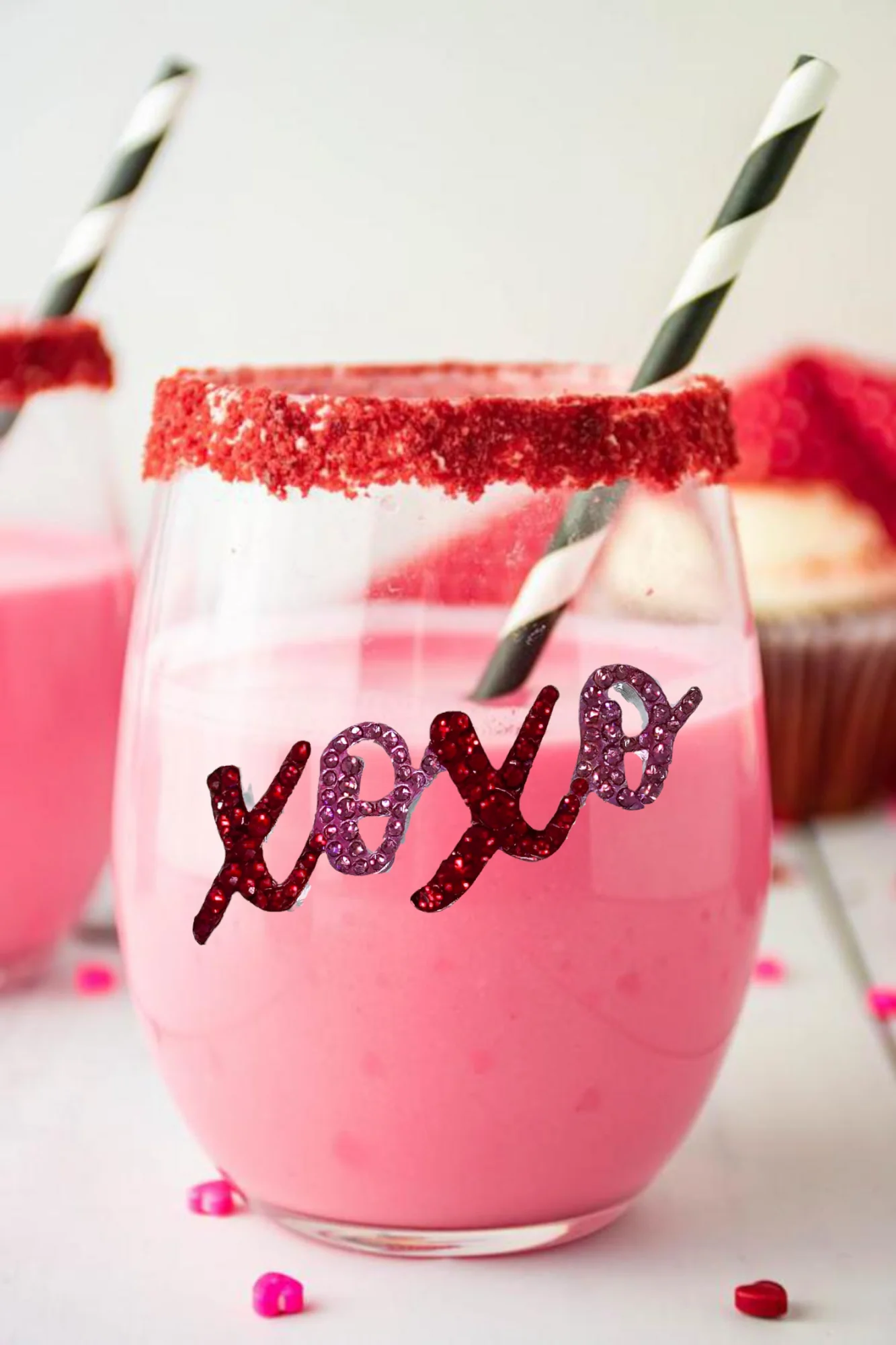 XOXO Jeweled Stemless Wine Glass