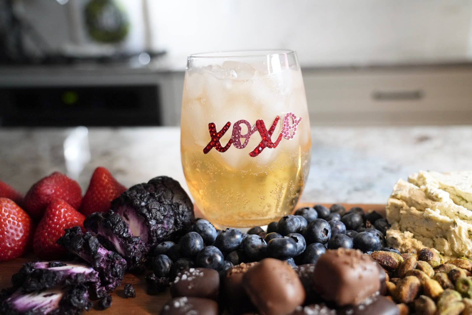XOXO Jeweled Stemless Wine Glass - Image 2