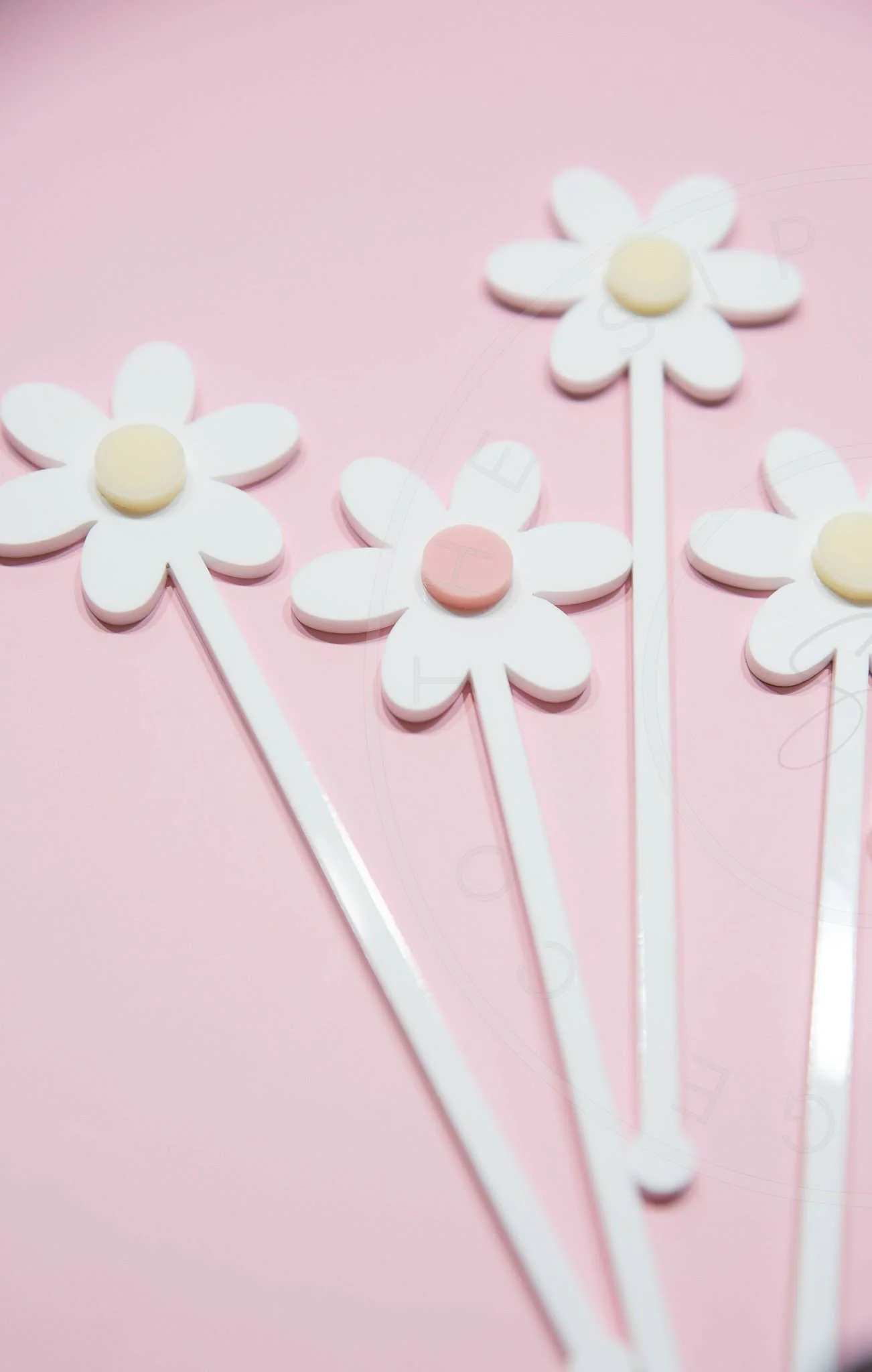 3D Daisy Layered Drink Stirrers Set of 5 Swizzle Sticks - Image 6