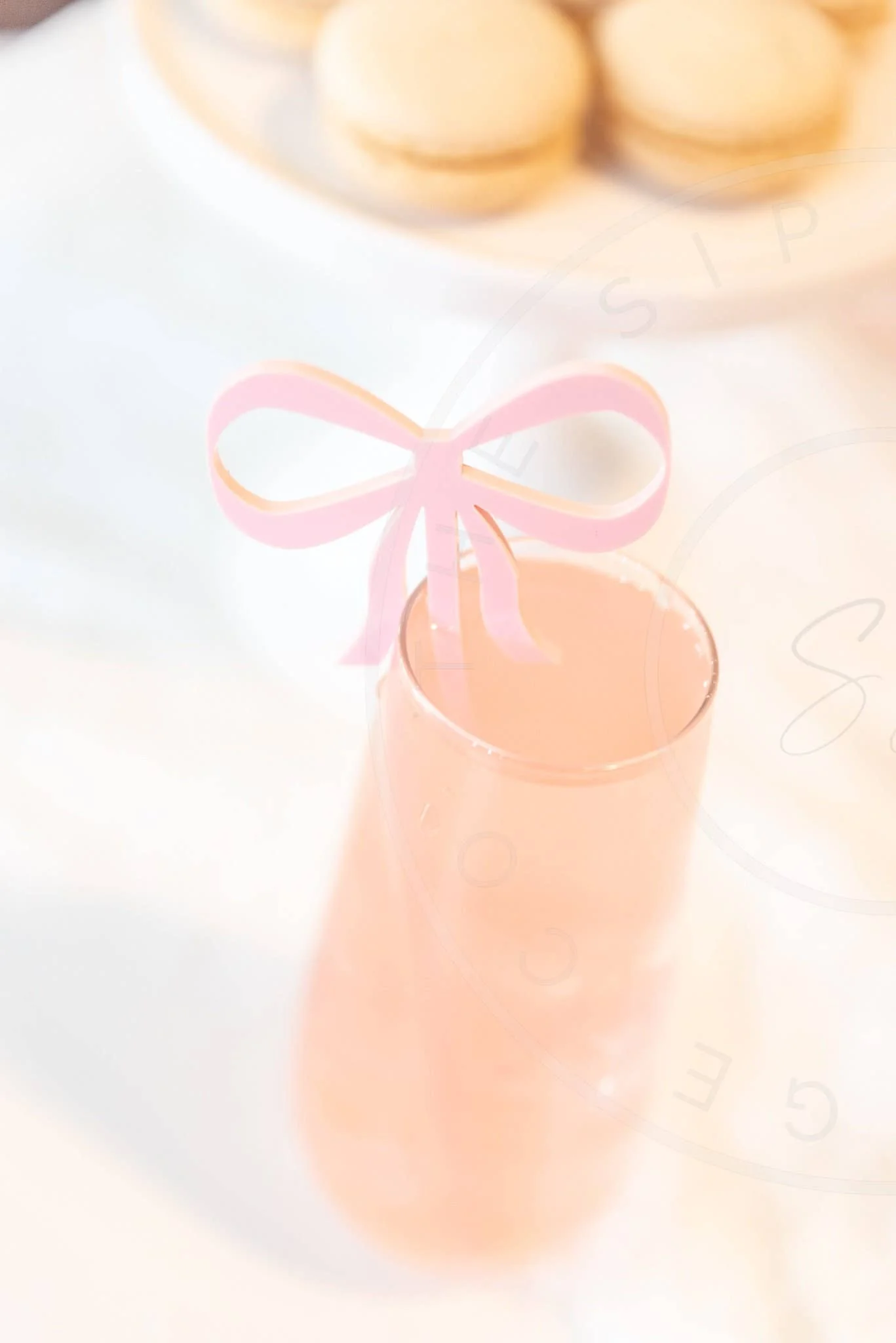The Sip Social Co Pink Bow Cut Out Swizzle Stir Sticks