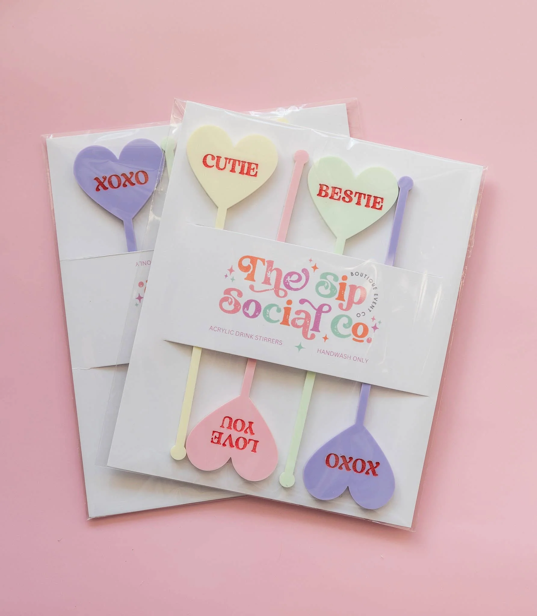 Retro Conversation Heart Drink Stirrers - Image 2
