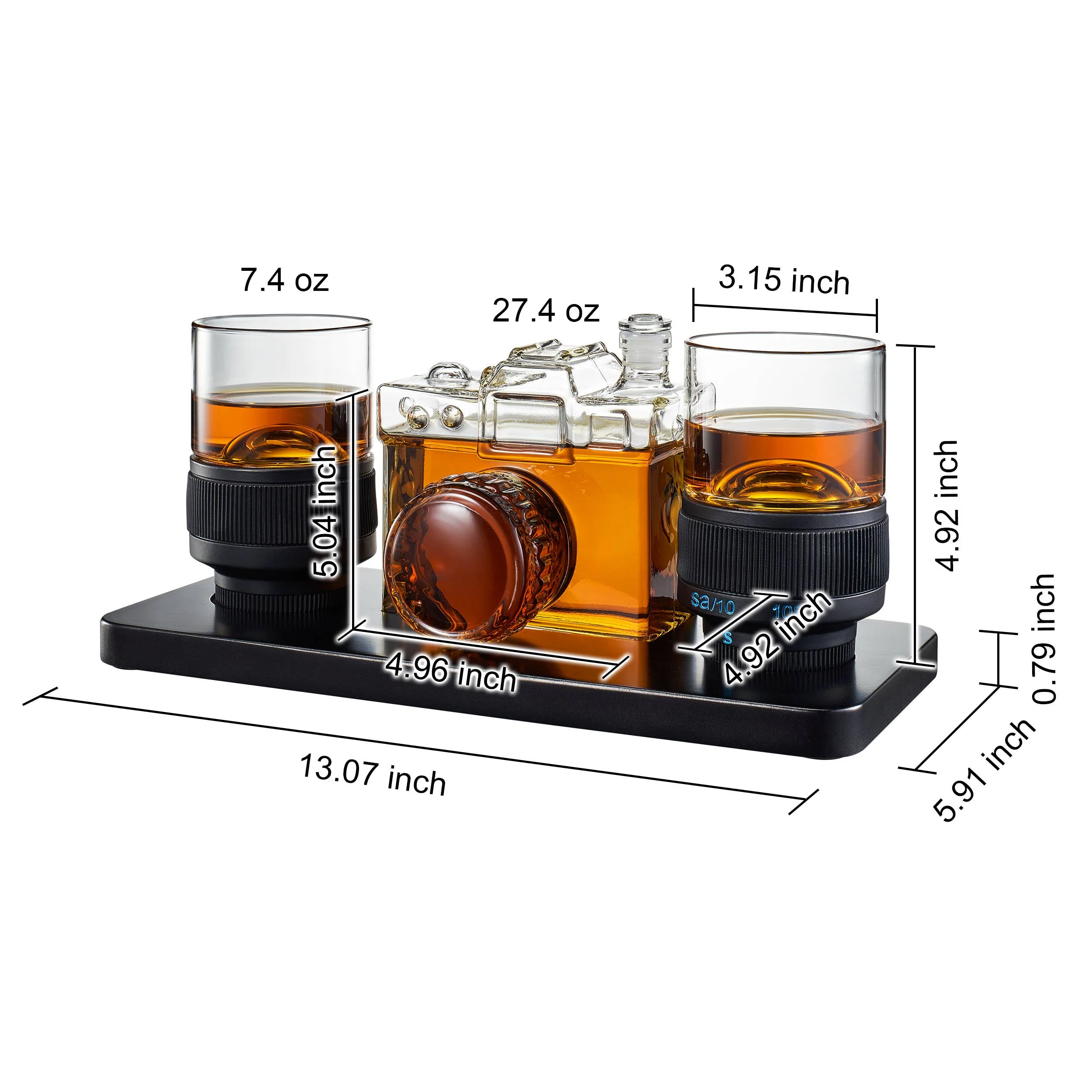 Camera Shaped Wine & Whiskey Decanter - 27.4OZ - Image 2