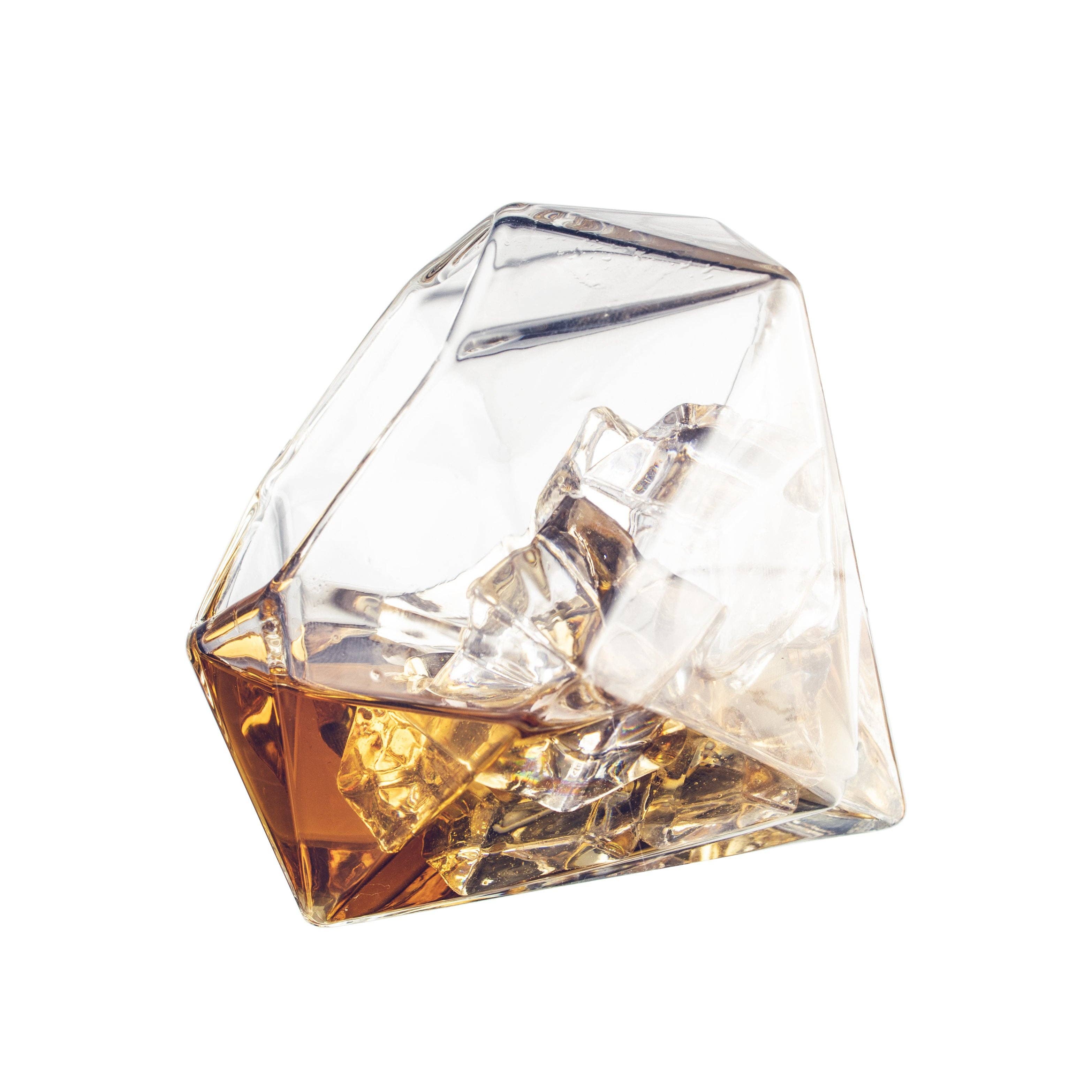 Khen Glassware - Diamond Whiskey Decanter with 2 Diamond Whiskey Glasses - Image 2