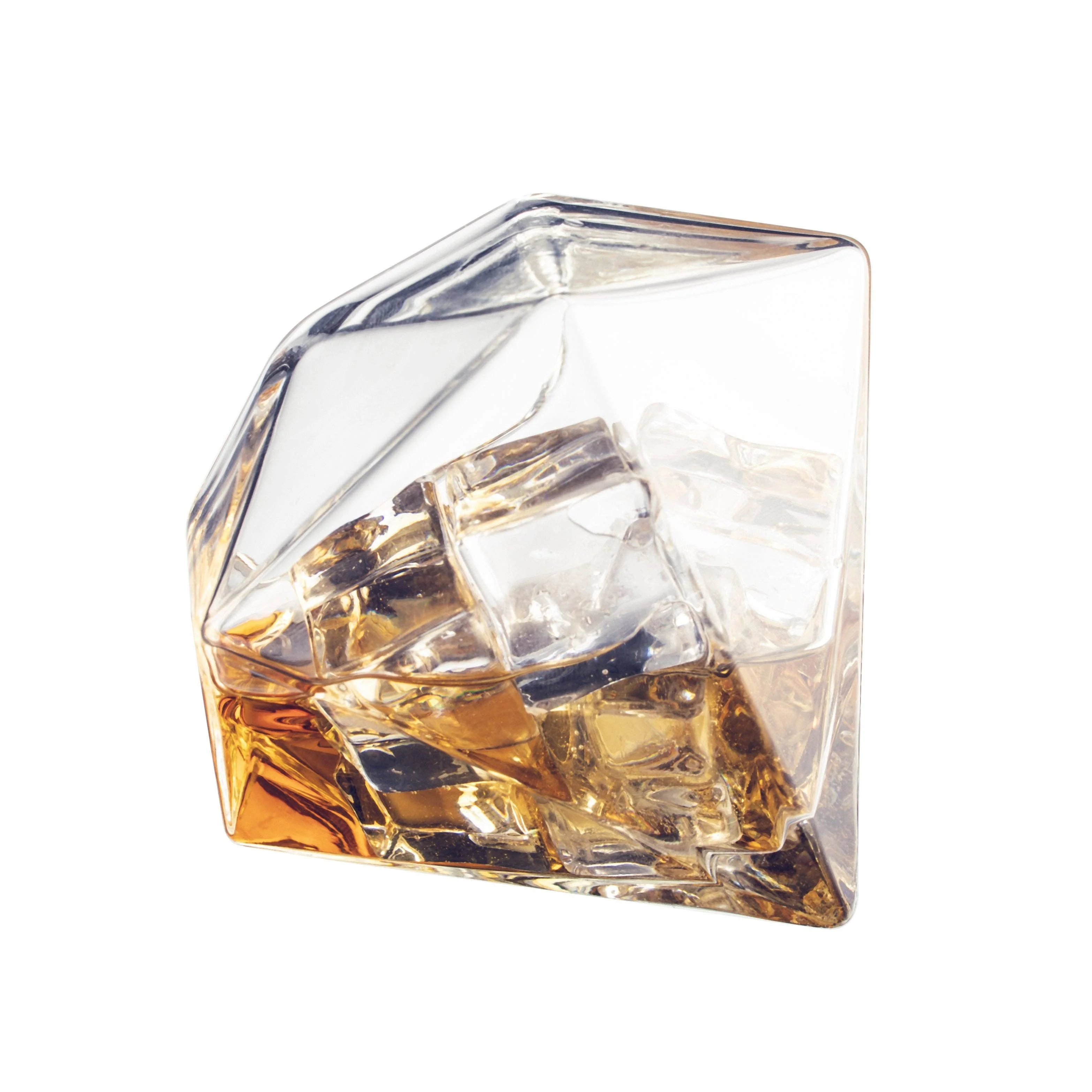 Khen Glassware - Diamond Whiskey Decanter with 2 Diamond Whiskey Glasses - Image 3