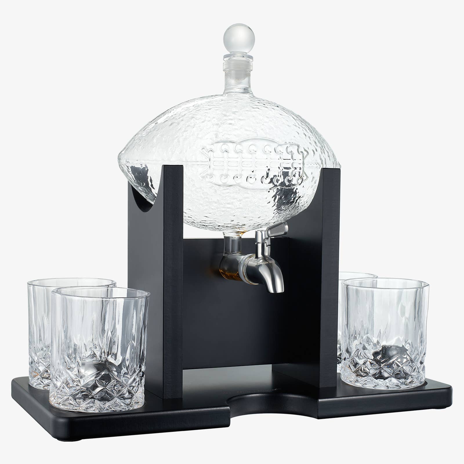 Football Decanter Set with 4 Whiskey & Wine Glasses | 1400mL - Image 3