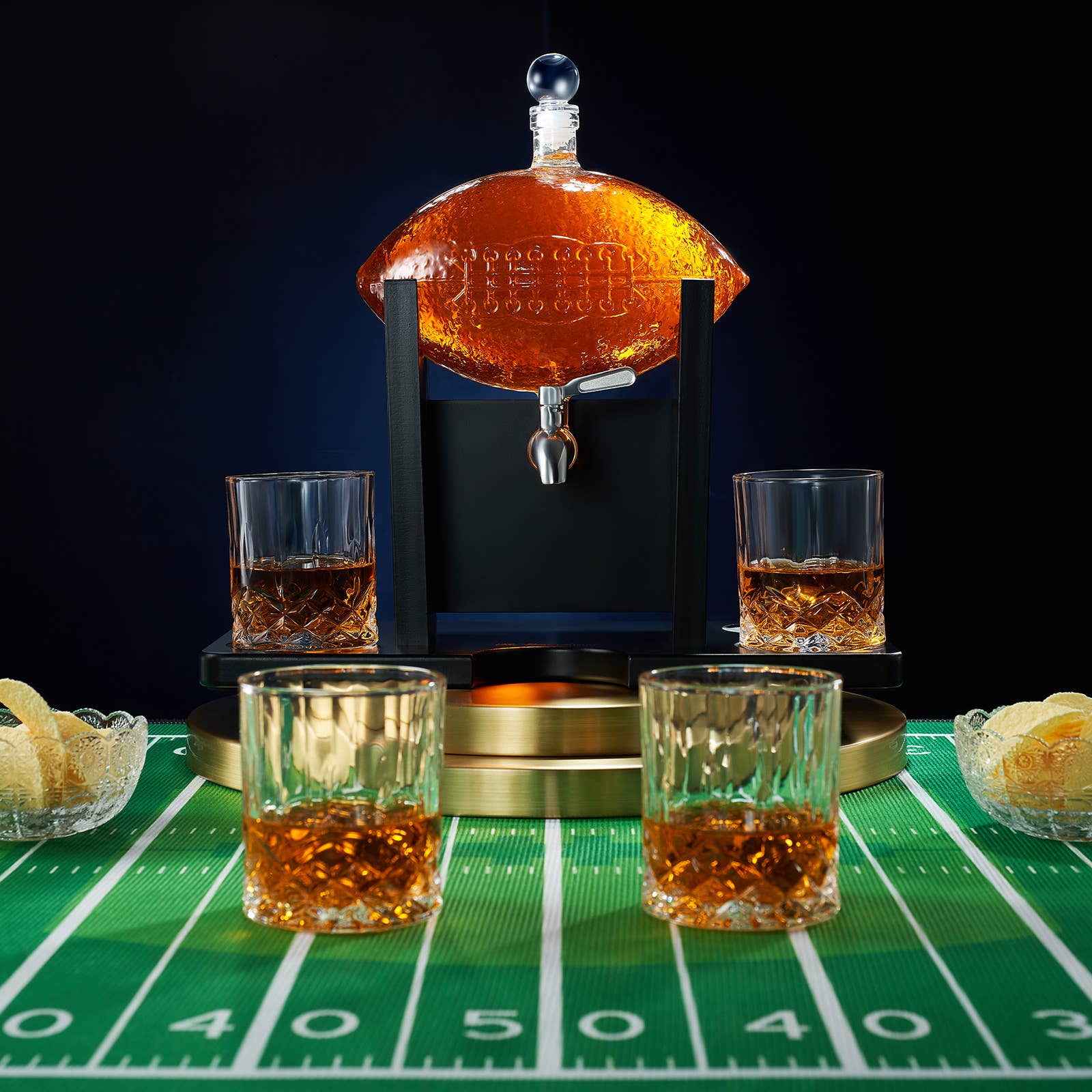 Football Decanter Set with 4 Whiskey & Wine Glasses | 1400mL - Image 5