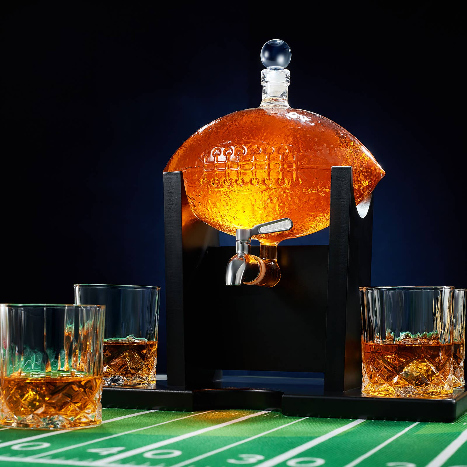 Football Decanter Set with 4 Whiskey & Wine Glasses | 1400mL - Image 6