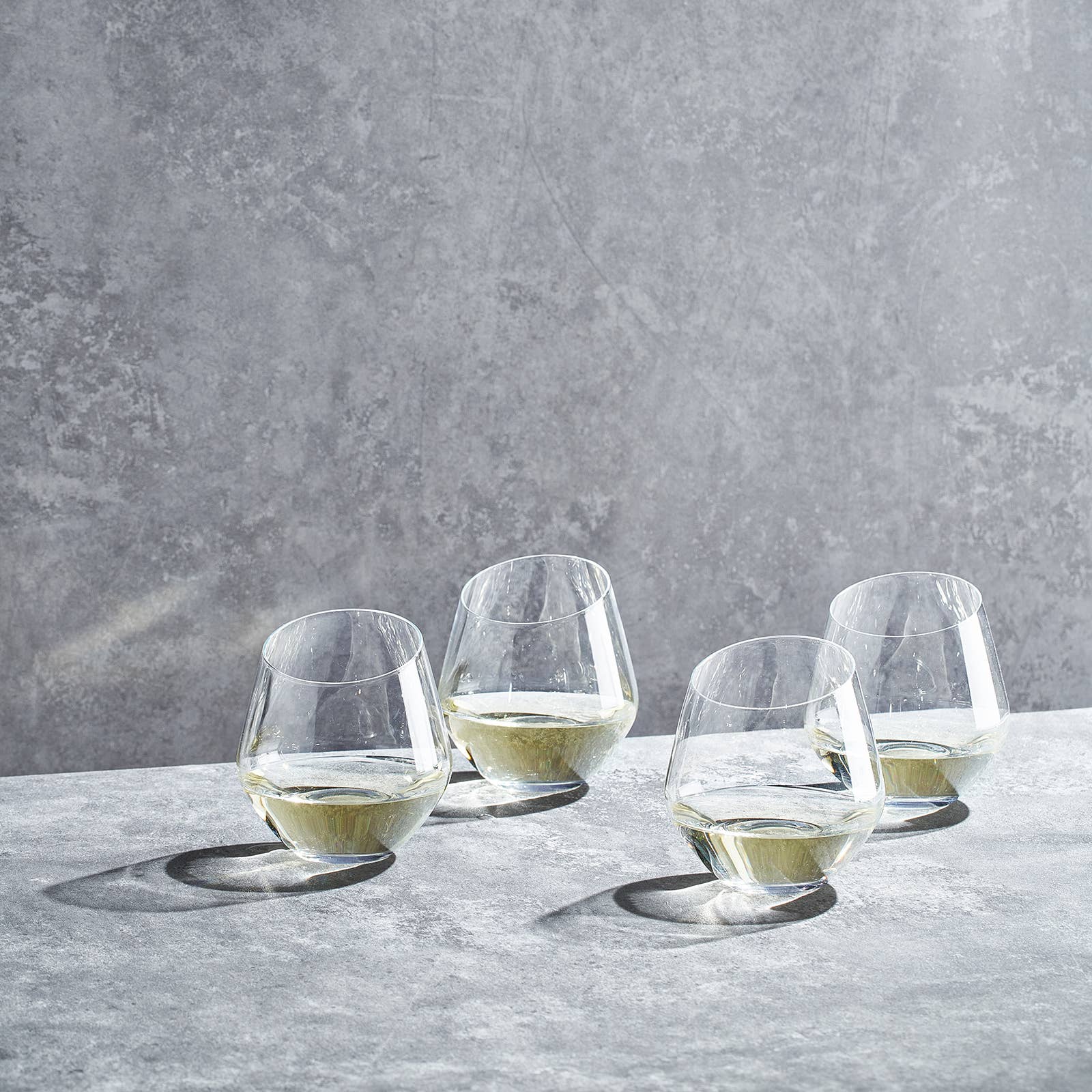 Slanted Clear Stemless Wine Glass | Set of 4 - Image 3