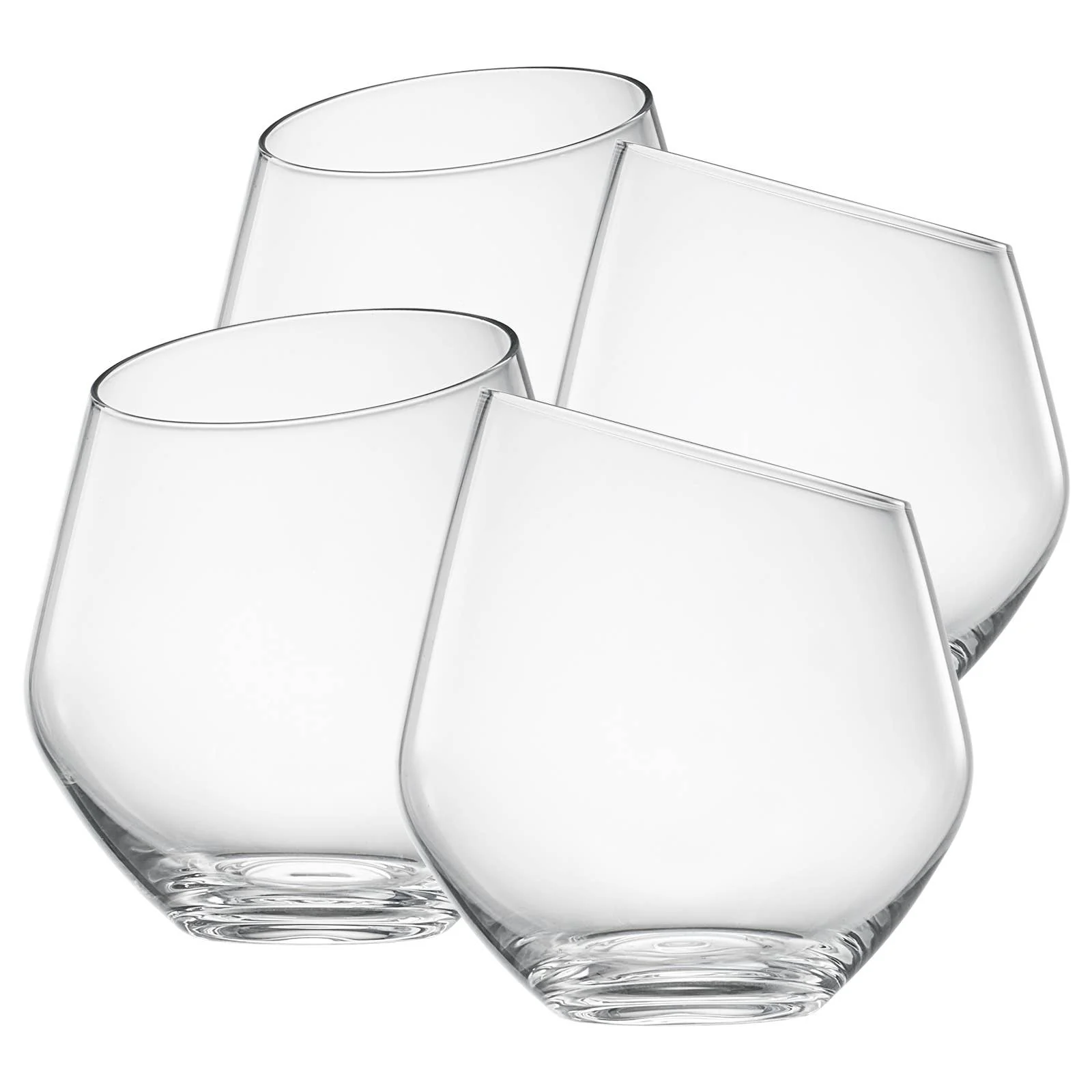 Slanted Clear Stemless Wine Glass | Set of 4 - Image 4