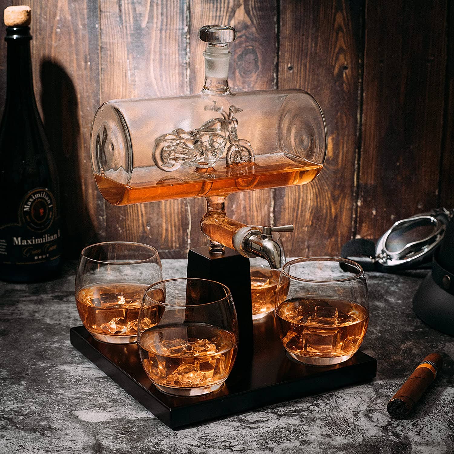 Motorcycle Decanter Whiskey & Wine Decanter Set 1100ml - Image 3