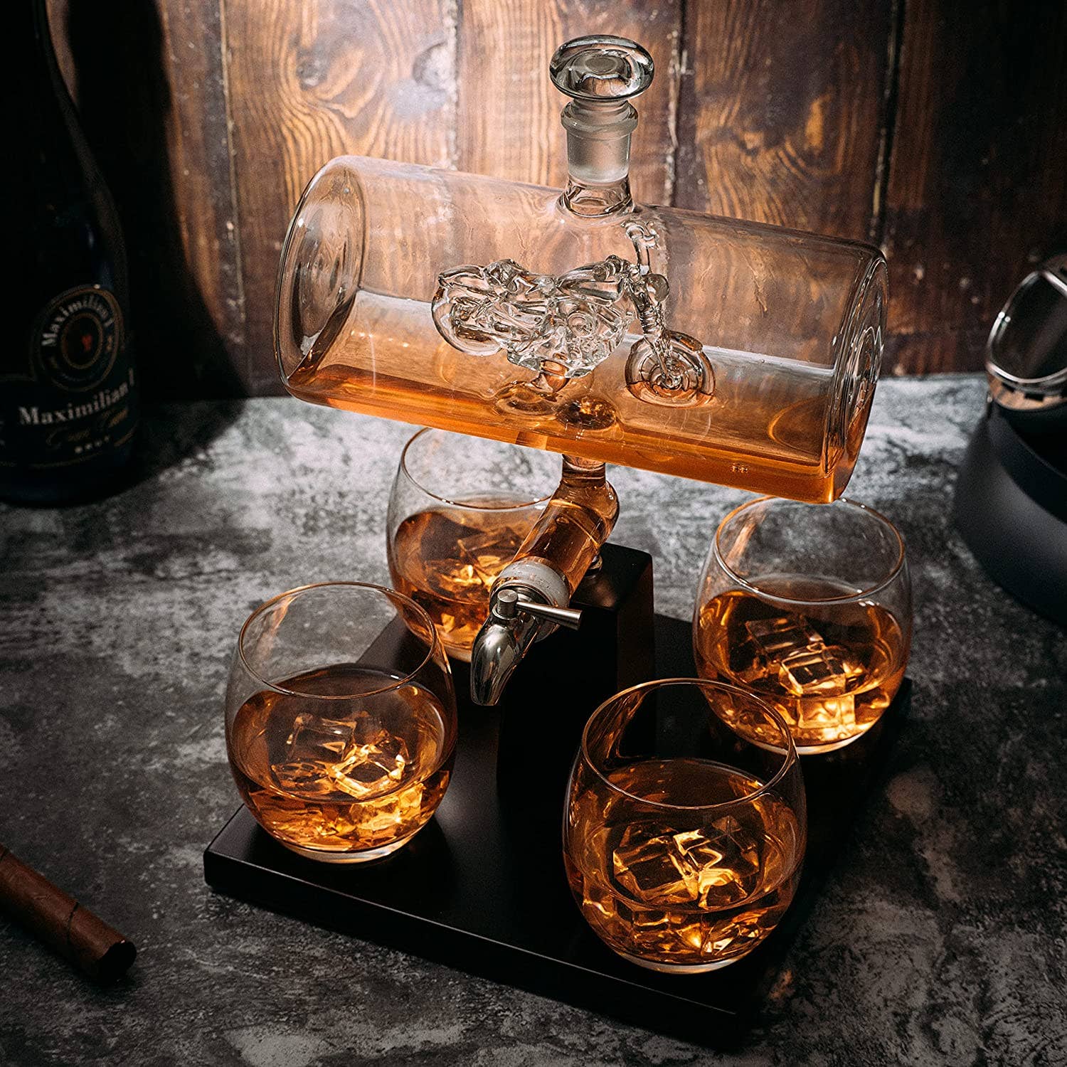 Motorcycle Decanter Whiskey & Wine Decanter Set 1100ml - Image 4