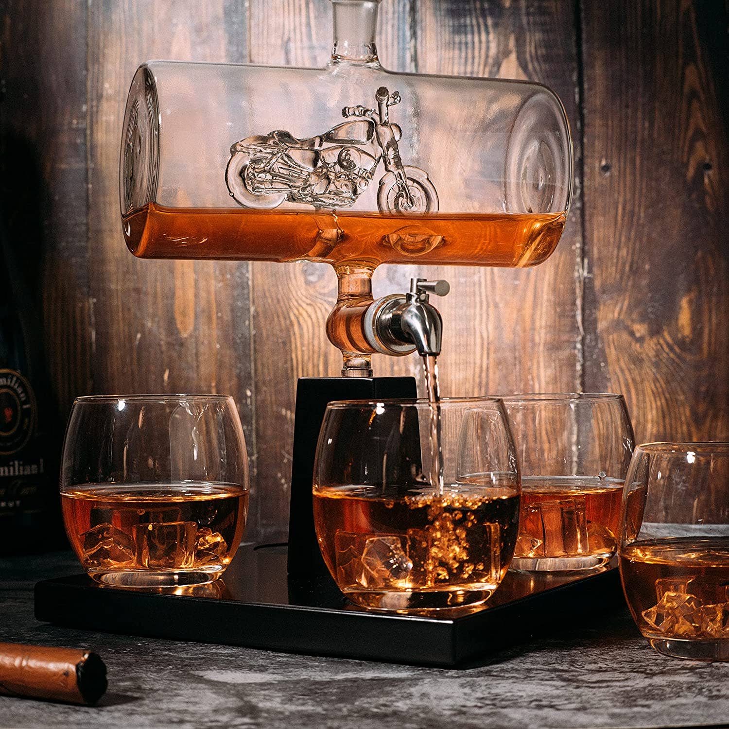 Motorcycle Decanter Whiskey & Wine Decanter Set 1100ml - Image 5