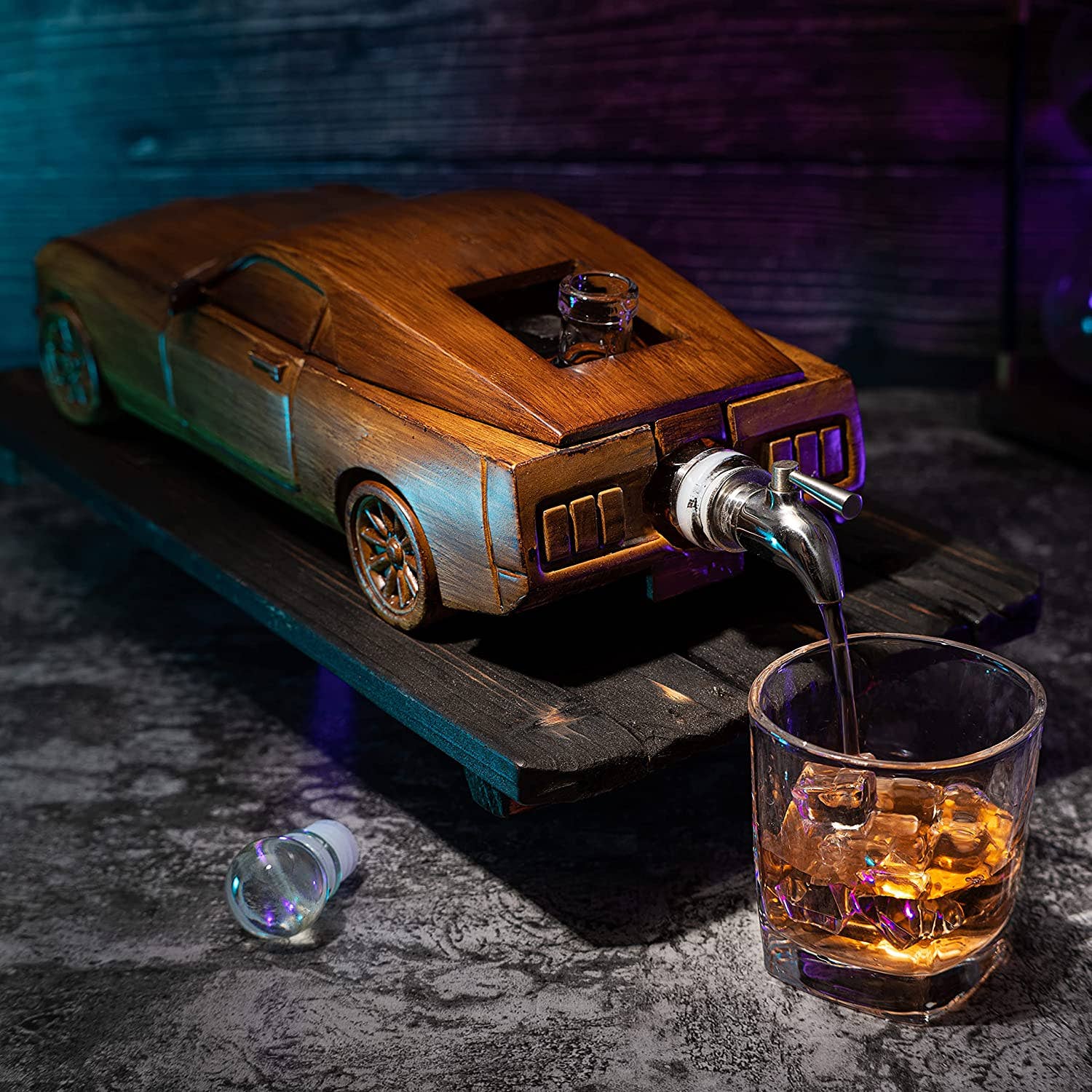 Mustang Car Wine & Whiskey Decanter Set 500ml - Image 5