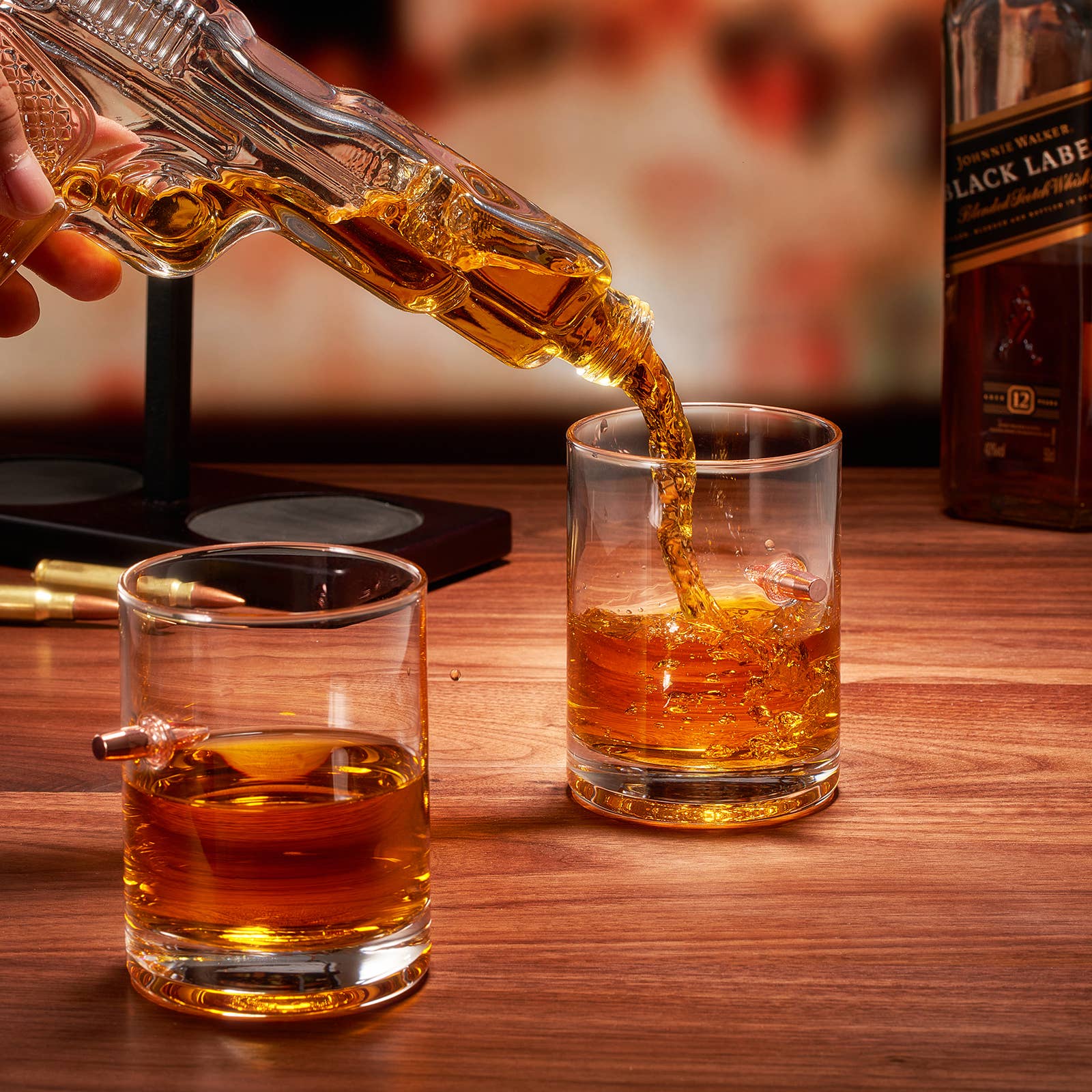 Pistol Whiskey Decanter Set 7.7 Oz with Two 10.5 Oz Glasses - Image 3