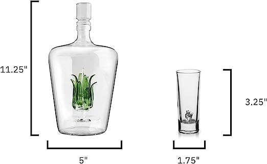 Tequila Decanter Set With Agave Decanter and 6 Agave Glasses - Image 5