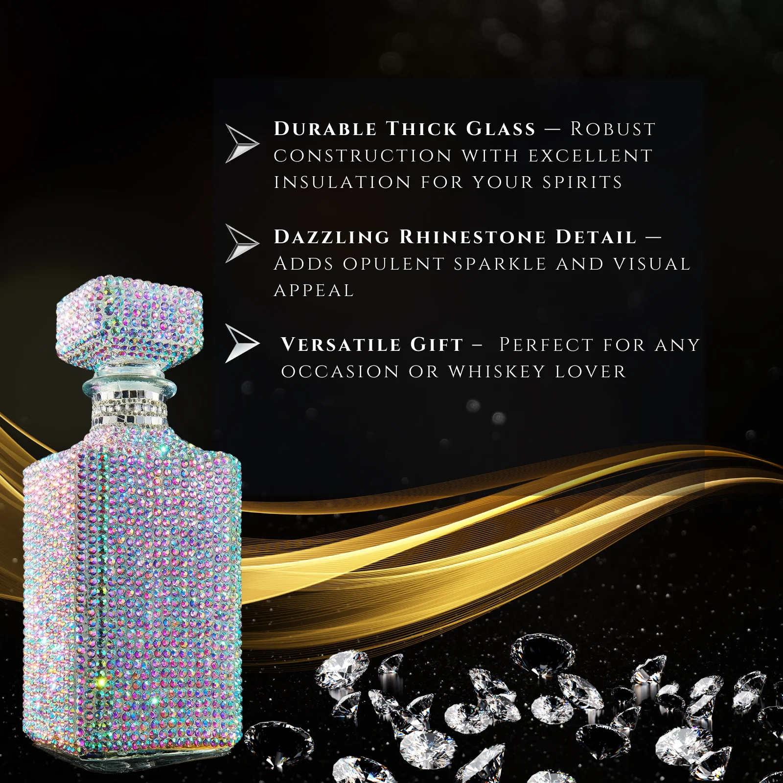 Unique Diamond Rhinestone Decanter | Bling 730 mL - Image 4