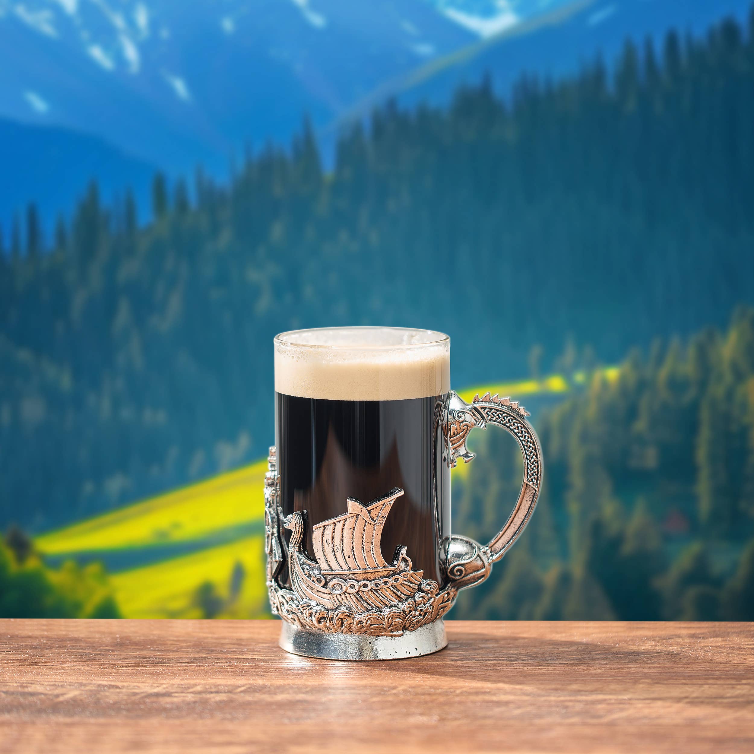 Viking & Mythological Pewter Beer & Water Glass, 18OZ - Image 2