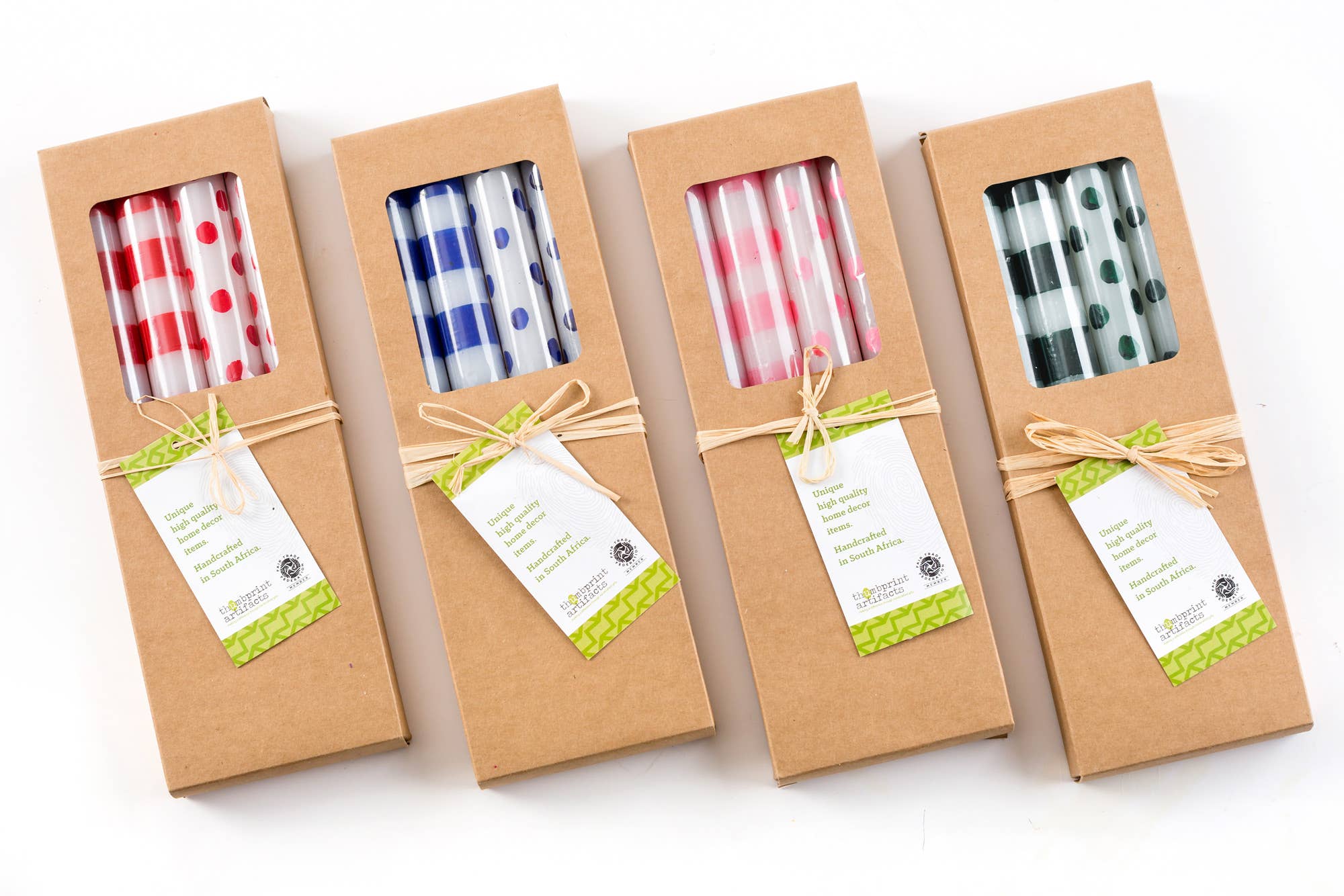 Blue Dots & Stripes Tapers - Gift Box of 4 - Image 3