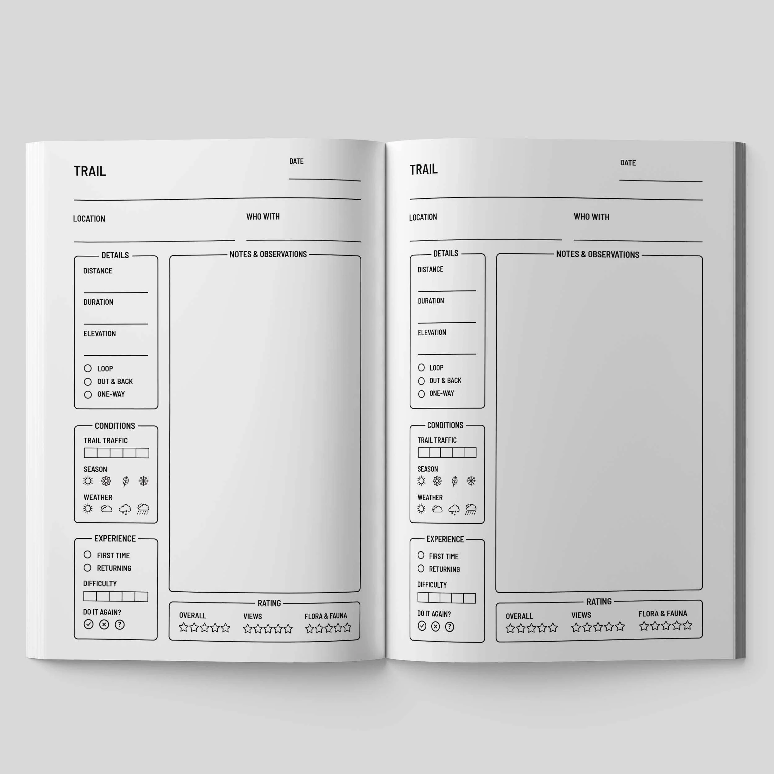Hikes Remembered - Hiking Logbook Journal - Image 3