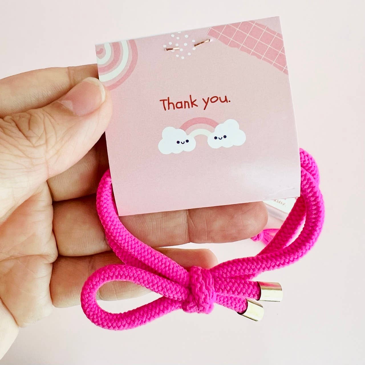 "Love Yourself" Hair Tie - Thank You Gift Pink - Image 2