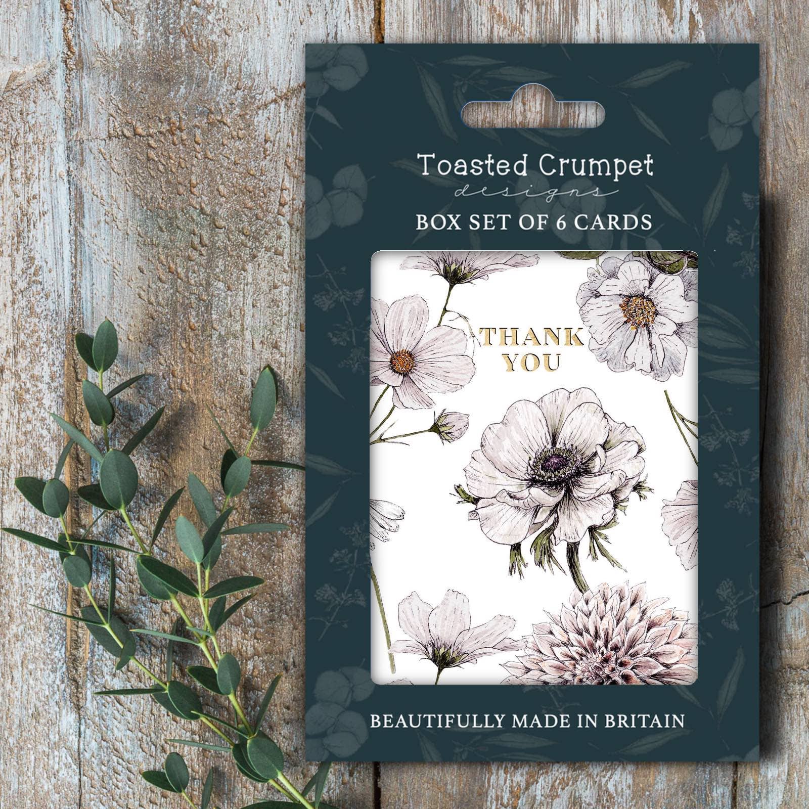Thank You (Blanc On White) Set Of 6 Cards