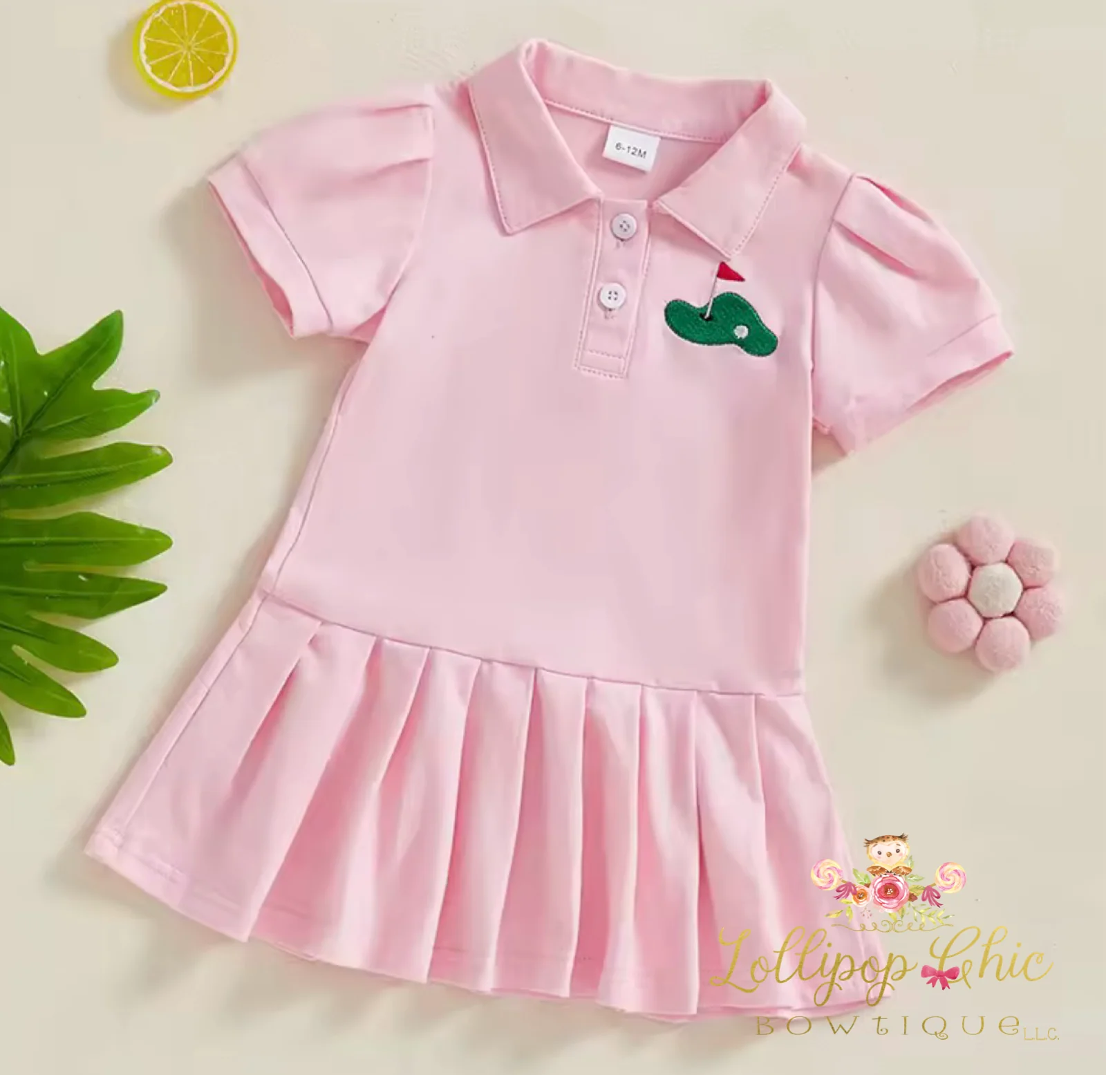 Toddler and Baby Girl Golf Pleated Dress : 18-24M - Image 4