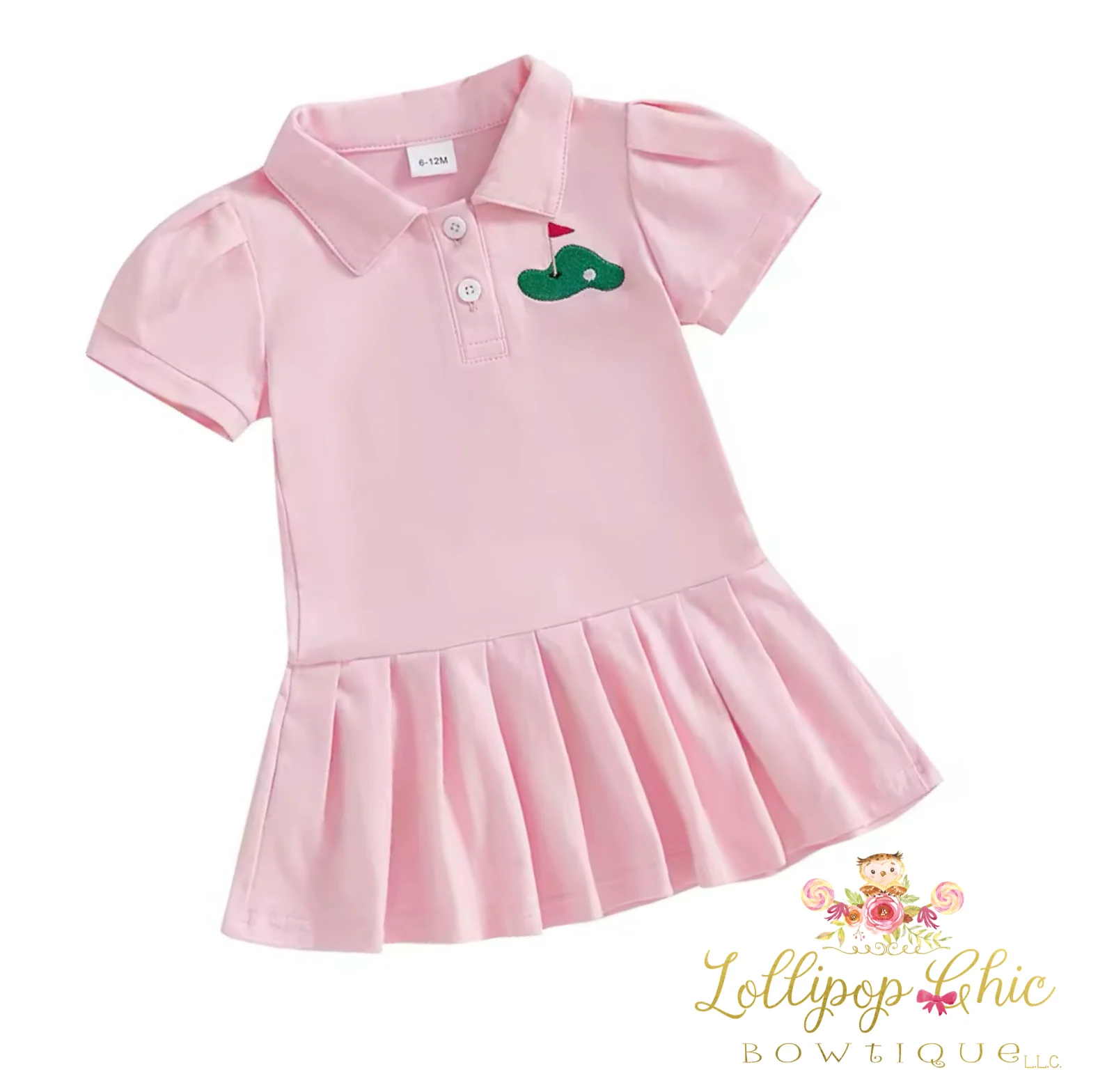 Toddler and Baby Girl Golf Pleated Dress : 2-3T