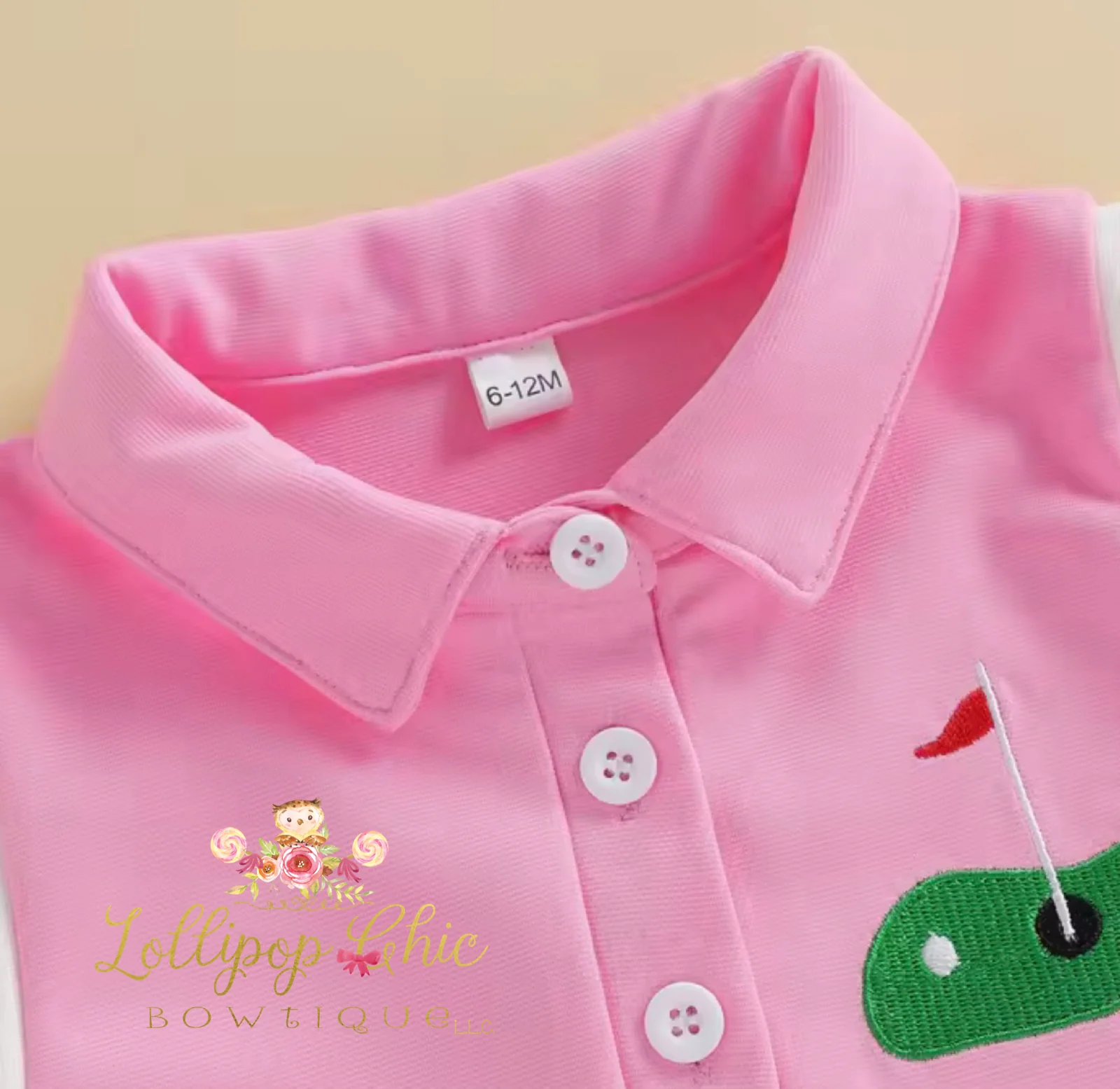 Toddler Girls 2 Piece Golf Embroidery Pleated Skirt Set PINK - Image 2