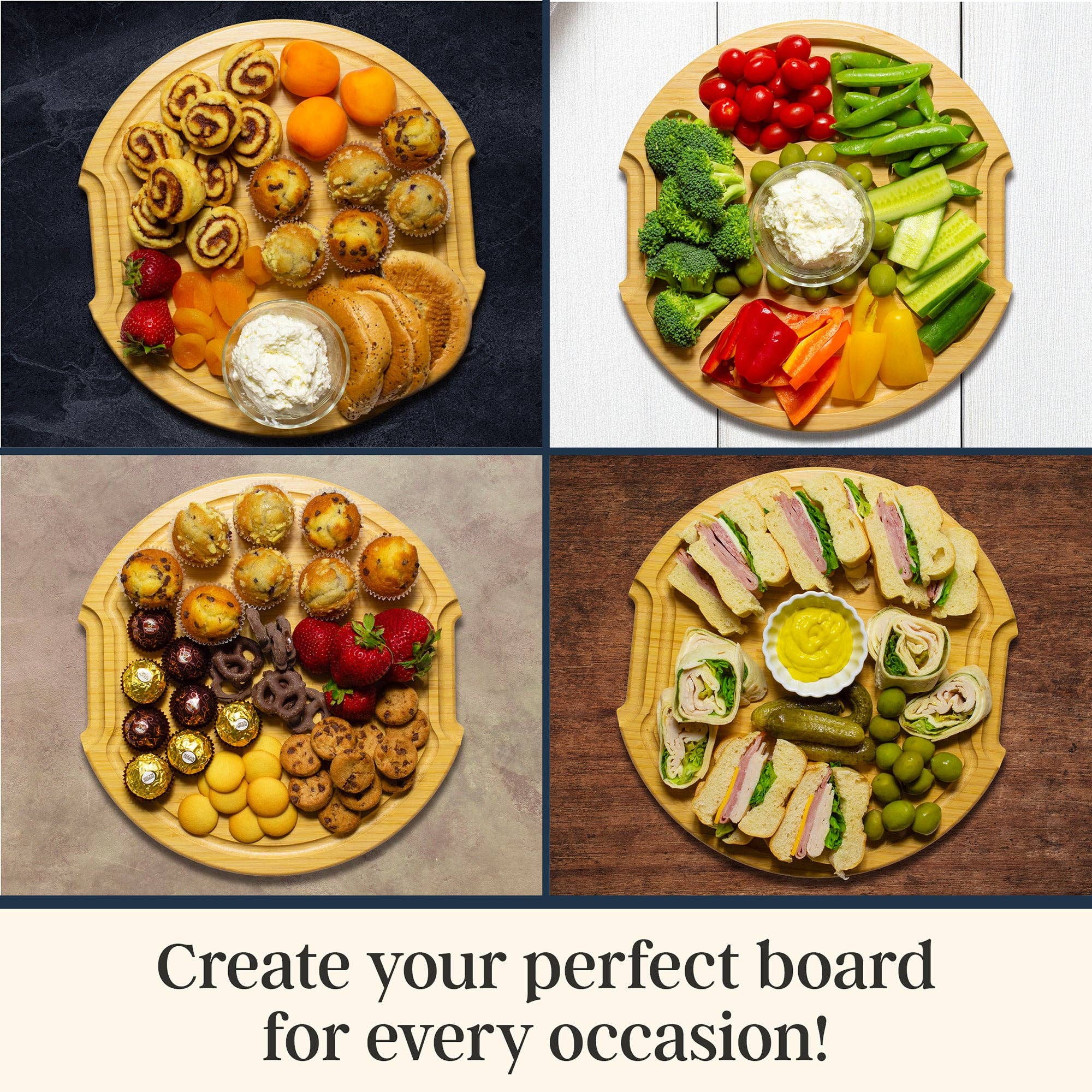 Flip, Serve & Store™ Round Charcuterie Board w/ Locking Lid - Image 5