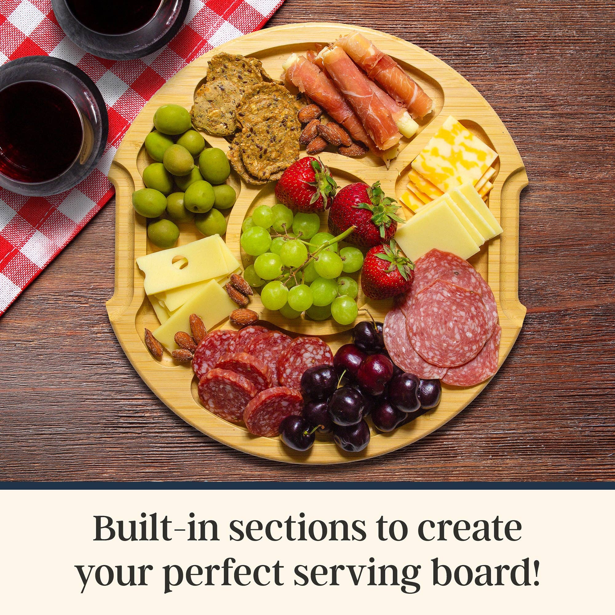 Flip, Serve & Store™ Round Charcuterie Board w/ Locking Lid - Image 7