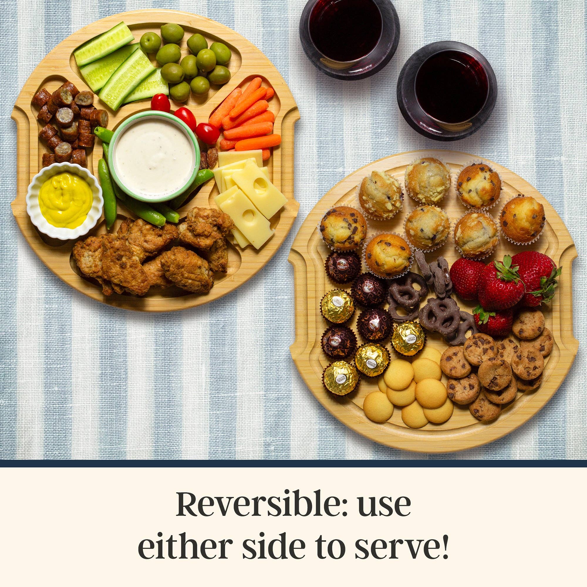 Flip, Serve & Store™ Round Charcuterie Board w/ Locking Lid - Image 8