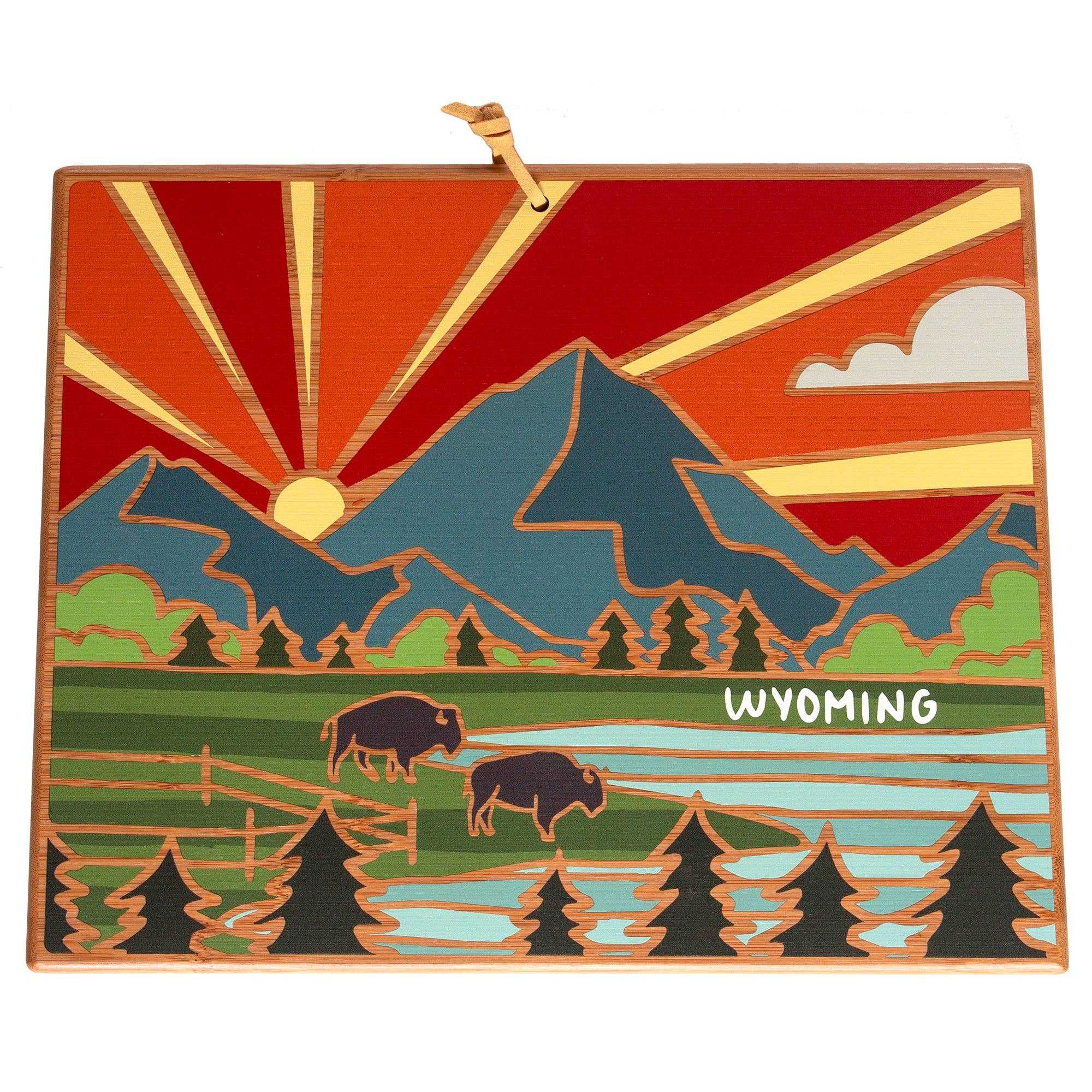 Wyoming Cutting Board with Artwork by Summer Stokes