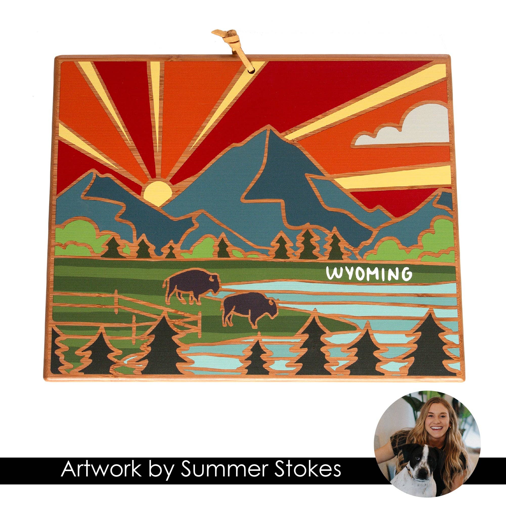 Wyoming Cutting Board with Artwork by Summer Stokes - Image 6