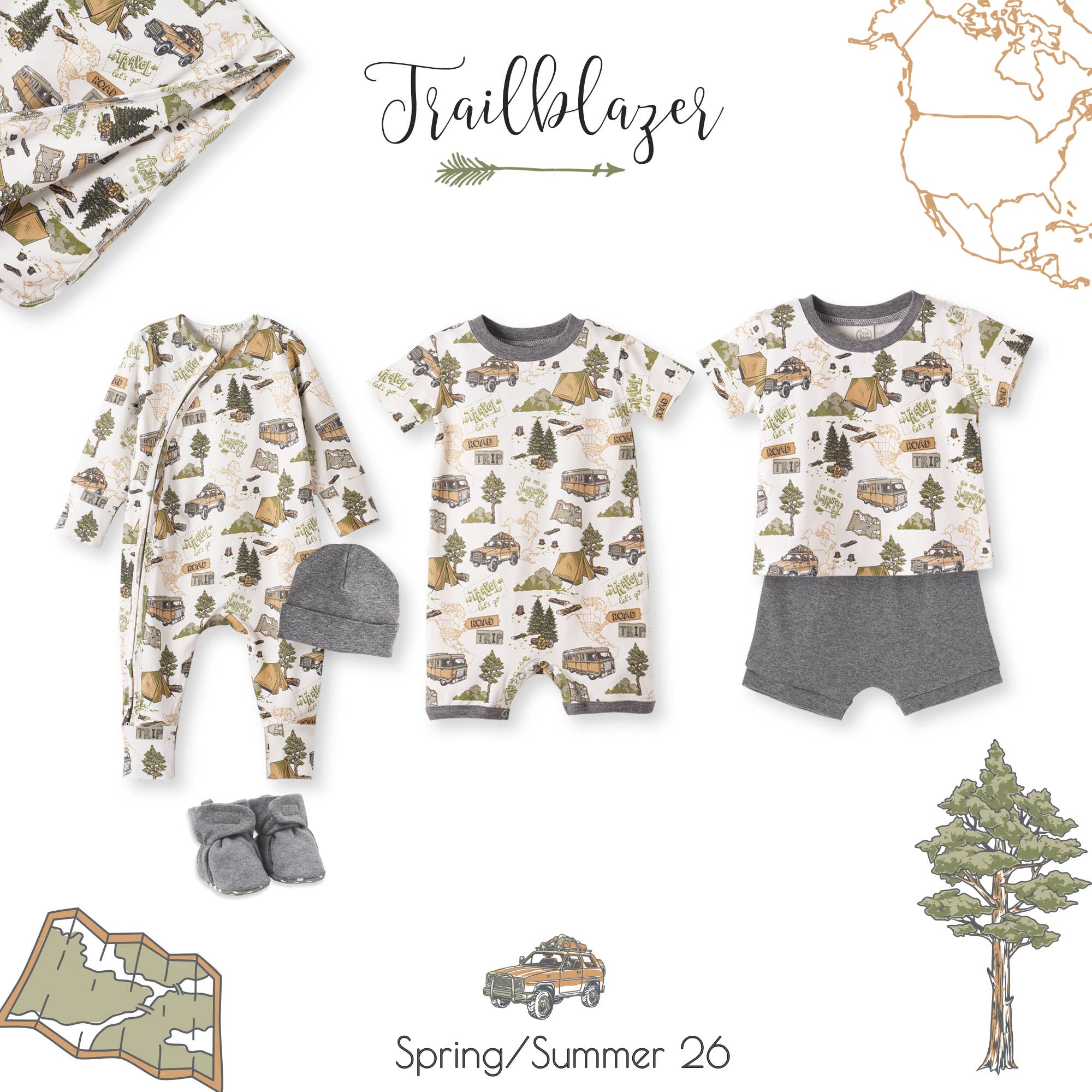 Trailblazer Bamboo T-Shirt & Cotton Shorts Set for Boys - Image 3