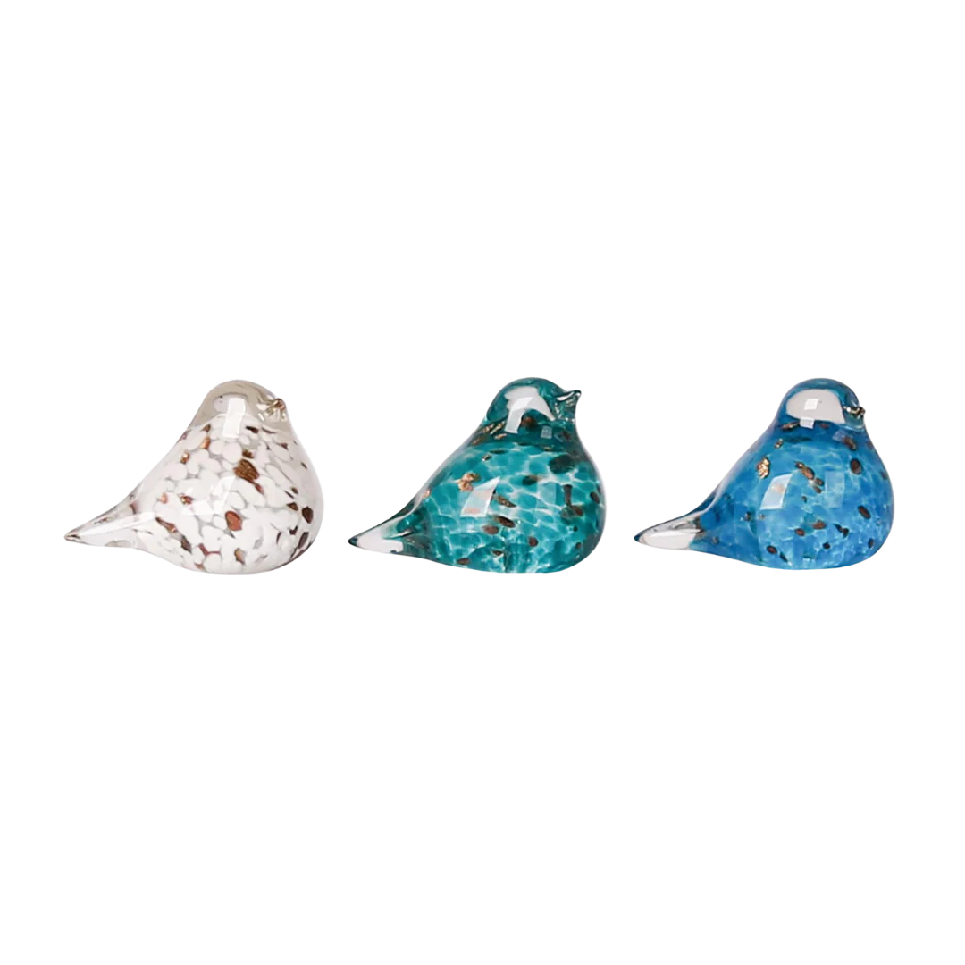 Glass Mini Bird Fig {Set of 3} Spring
