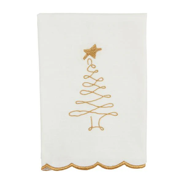Tree Gold Scallop Towel