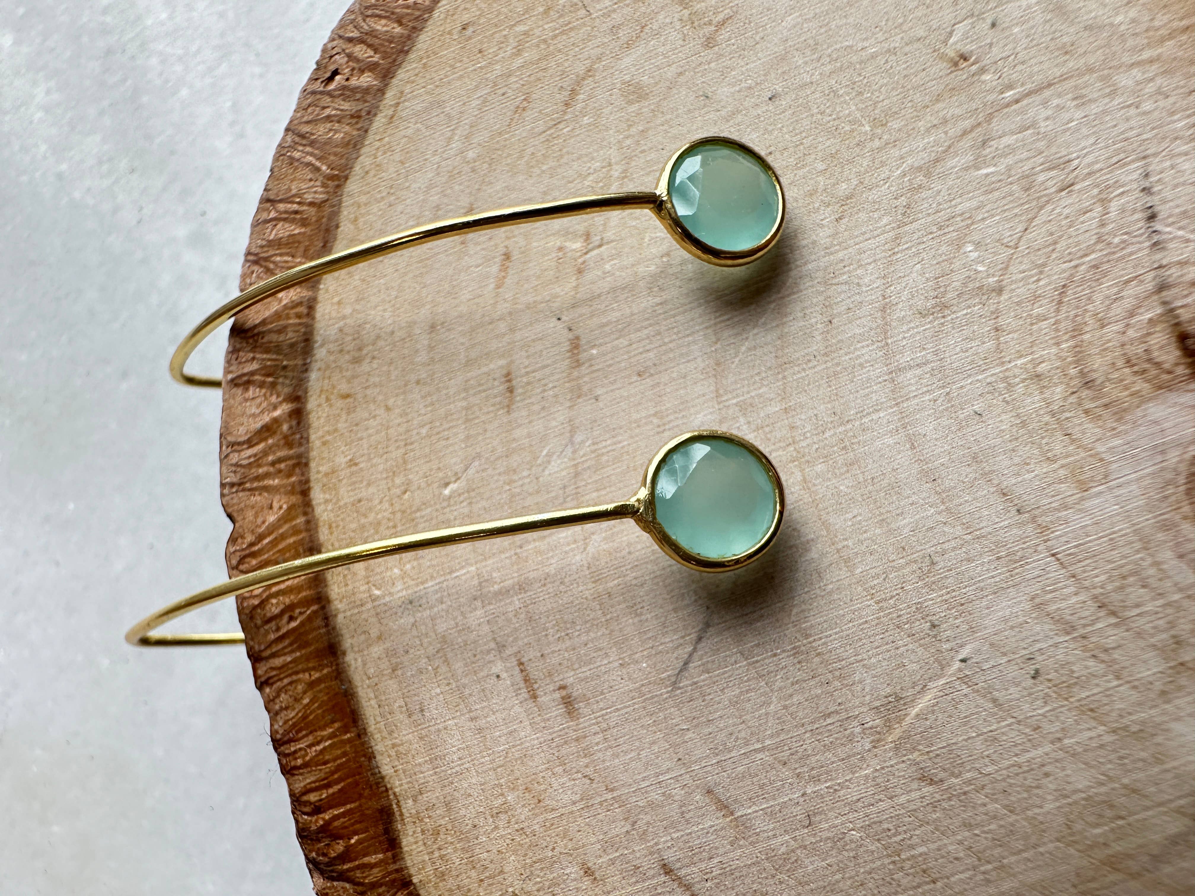 Semi-Precious Stone Long Earwire Drop Earrings - Image 3