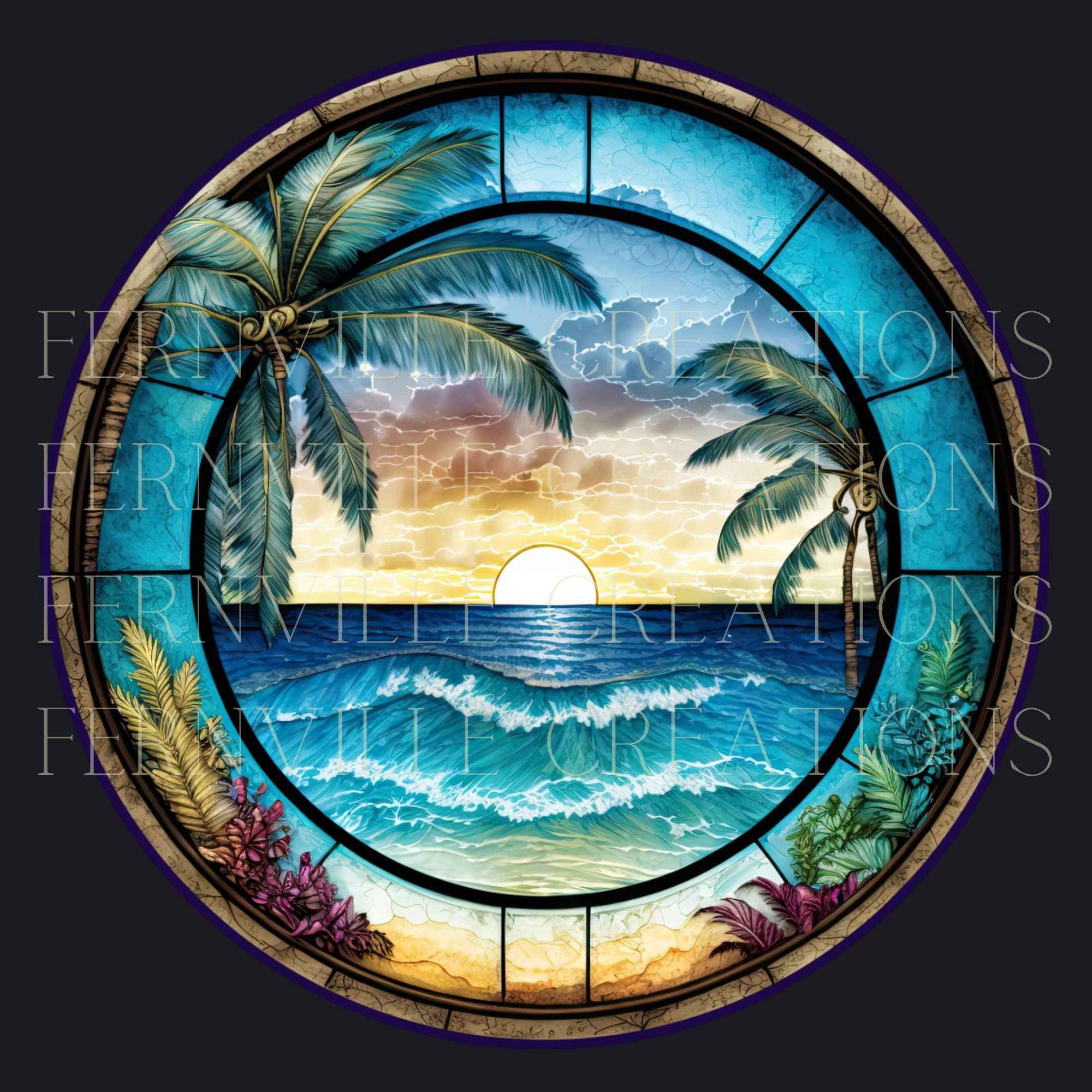 Tropical Beach Ceramic Coaster SET OF 4 - Image 2