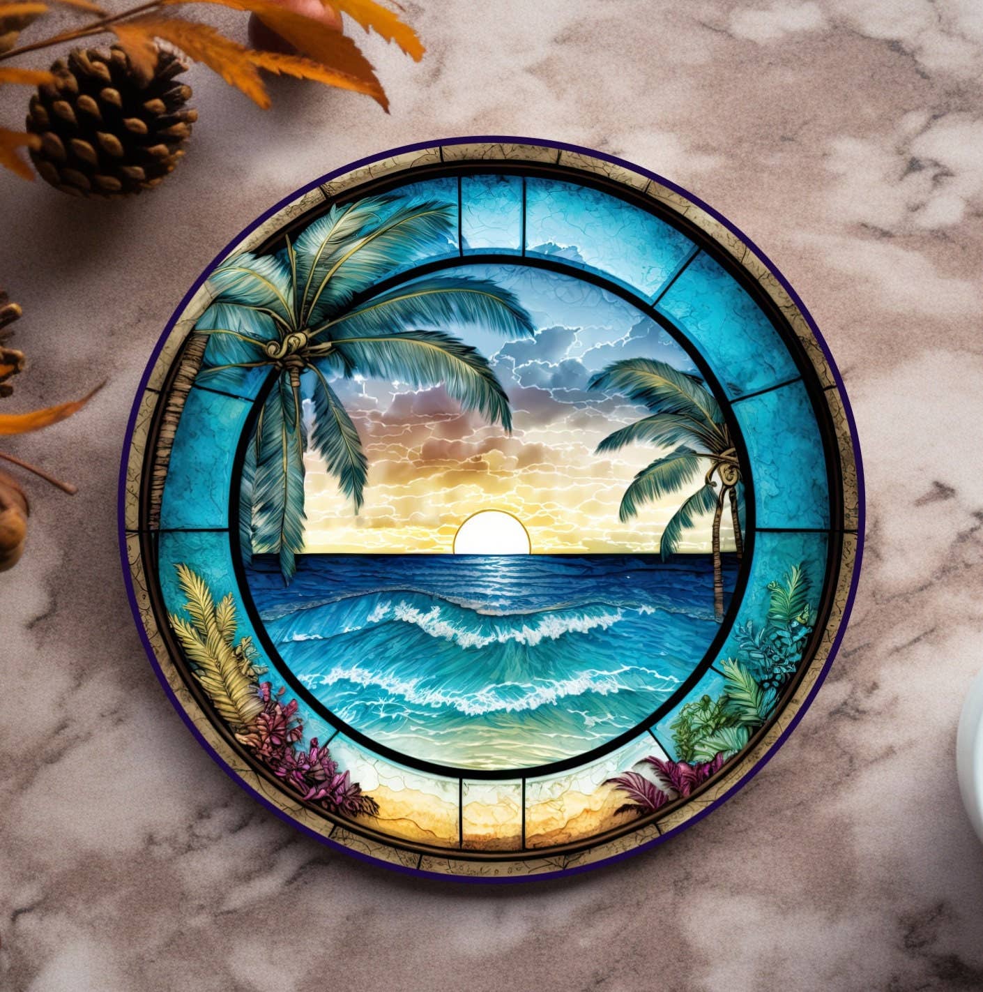 Tropical Beach Ceramic Coaster SET OF 4 - Image 8